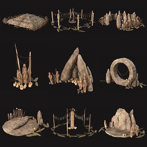 JUNGLE SWAMP CITY TRIBAL VILLAGE MEGA BUILDER AAA COLLECTION 3D Model Pack 2