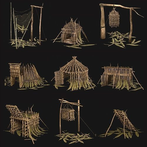 JUNGLE SWAMP CITY TRIBAL VILLAGE MEGA BUILDER AAA COLLECTION 3D Model Pack 7
