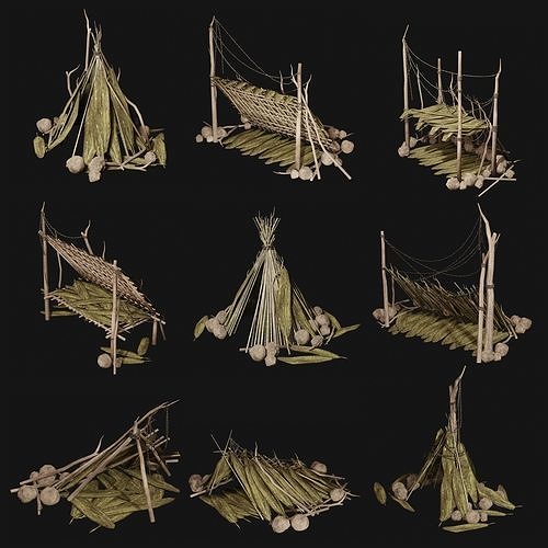 JUNGLE SWAMP CITY TRIBAL VILLAGE MEGA BUILDER AAA COLLECTION 3D Model Pack 3