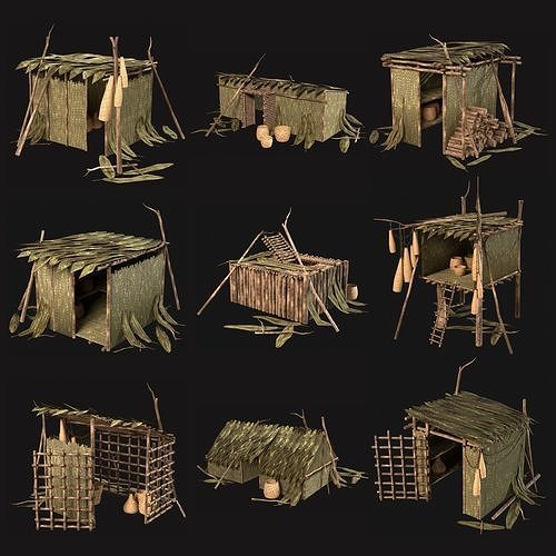 JUNGLE SWAMP CITY TRIBAL VILLAGE MEGA BUILDER AAA COLLECTION 3D Model Pack 5