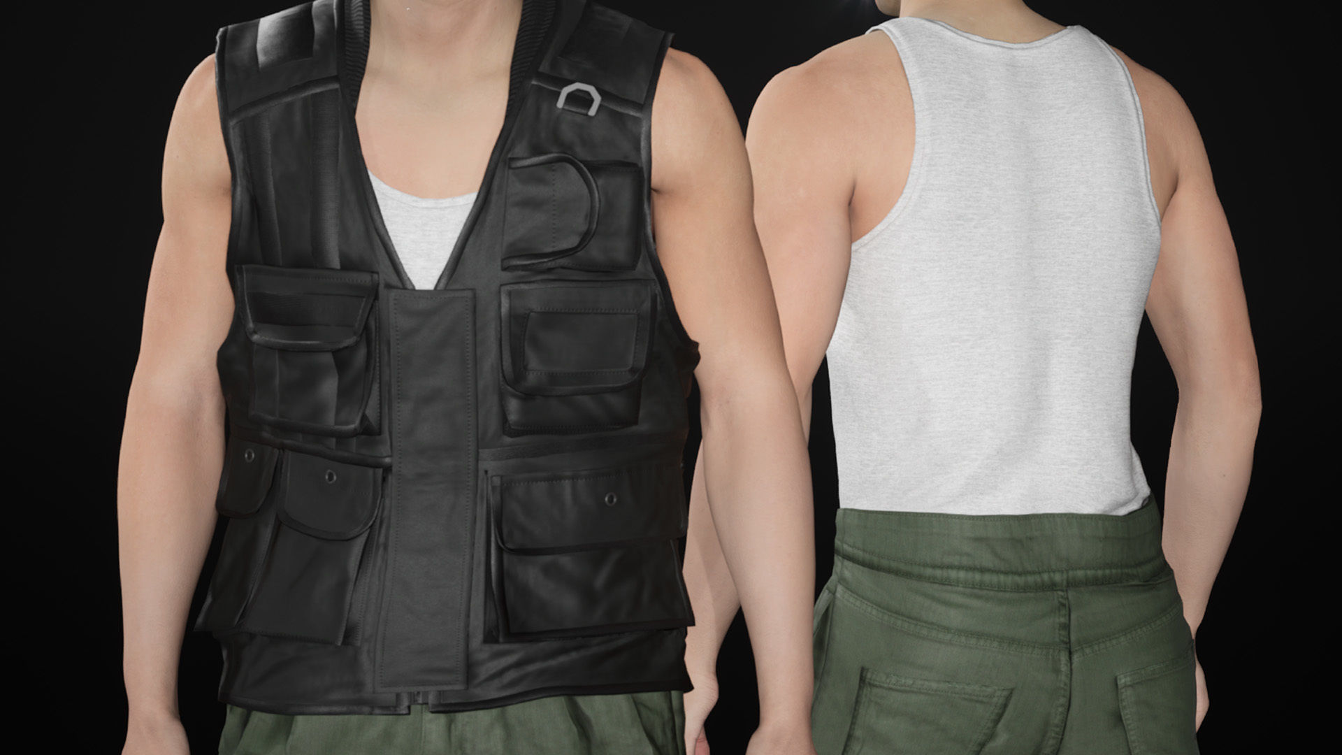 Man - Summer Outfit 13 - Modular - Rigged Low-poly 3D model_23