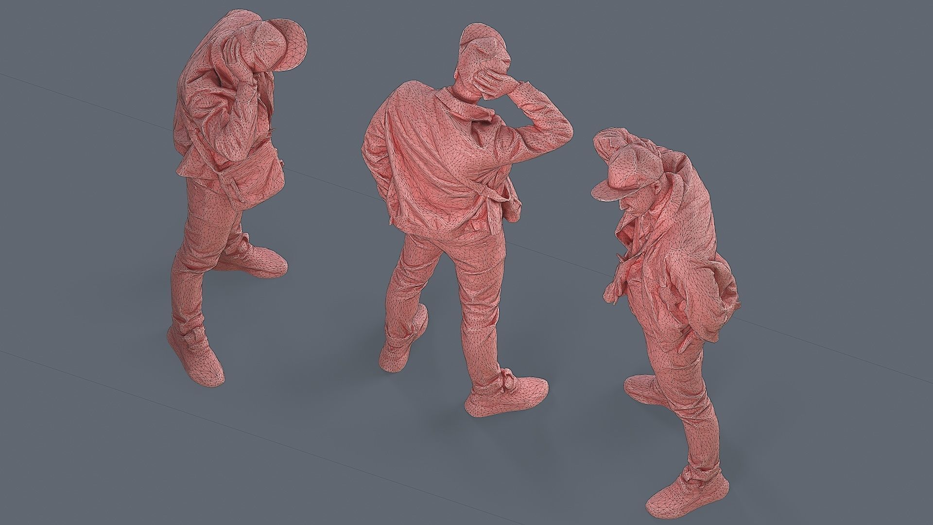Urban contemplation Man in a beige outfit 3D model_7