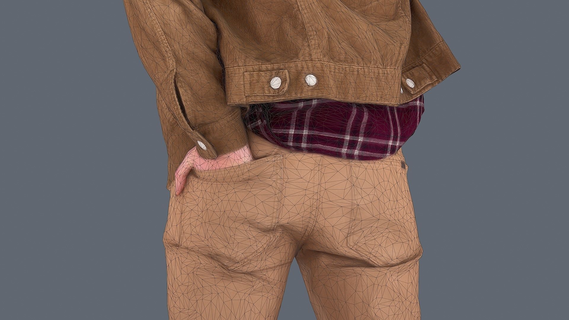 Urban contemplation Man in a beige outfit 3D model_12