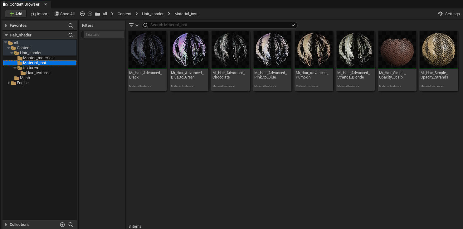 Unreal Enigine Ultimate Hair Shader Low-poly 3D model_5