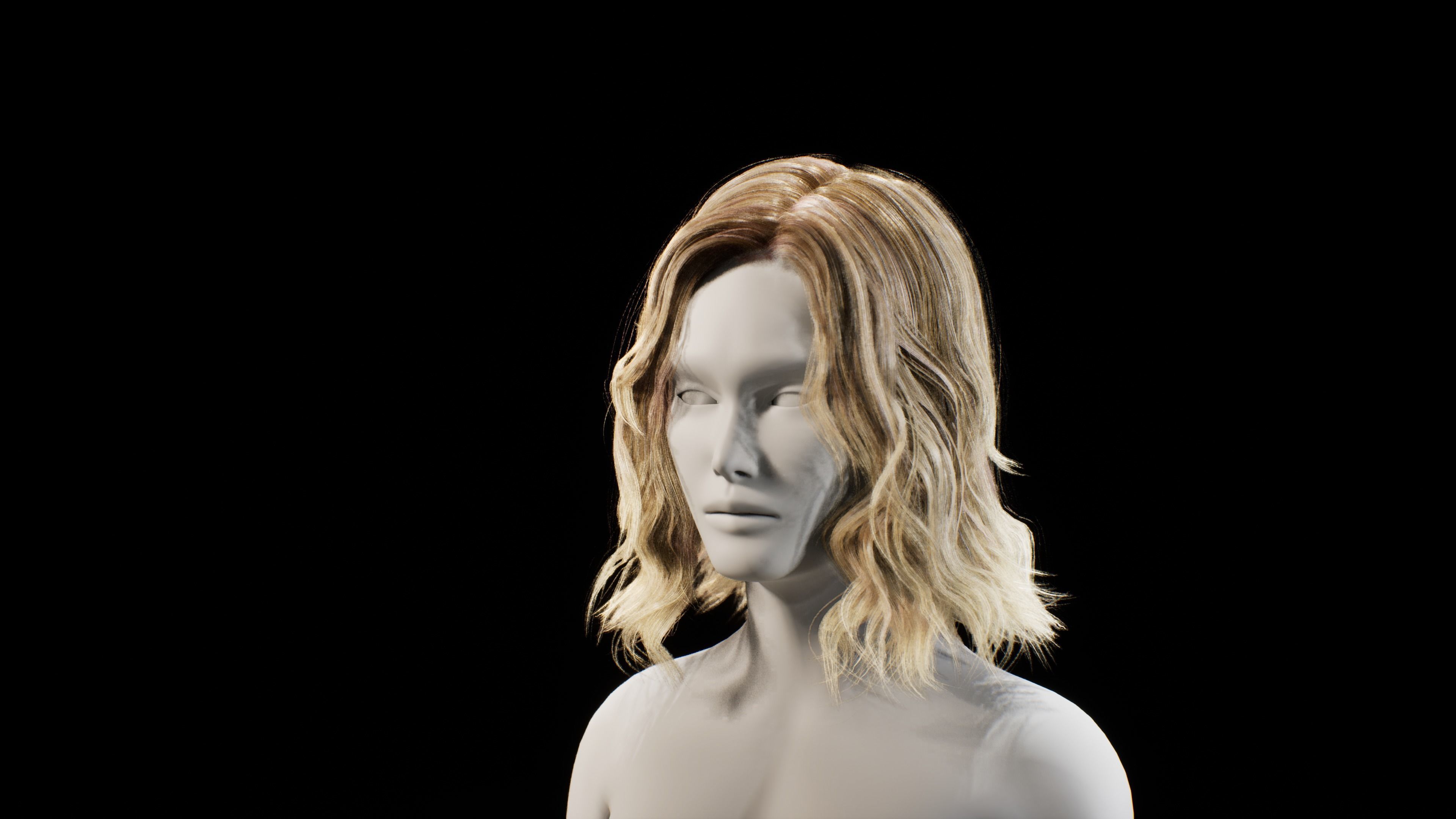 Unreal Enigine Ultimate Hair Shader Low-poly 3D model_13