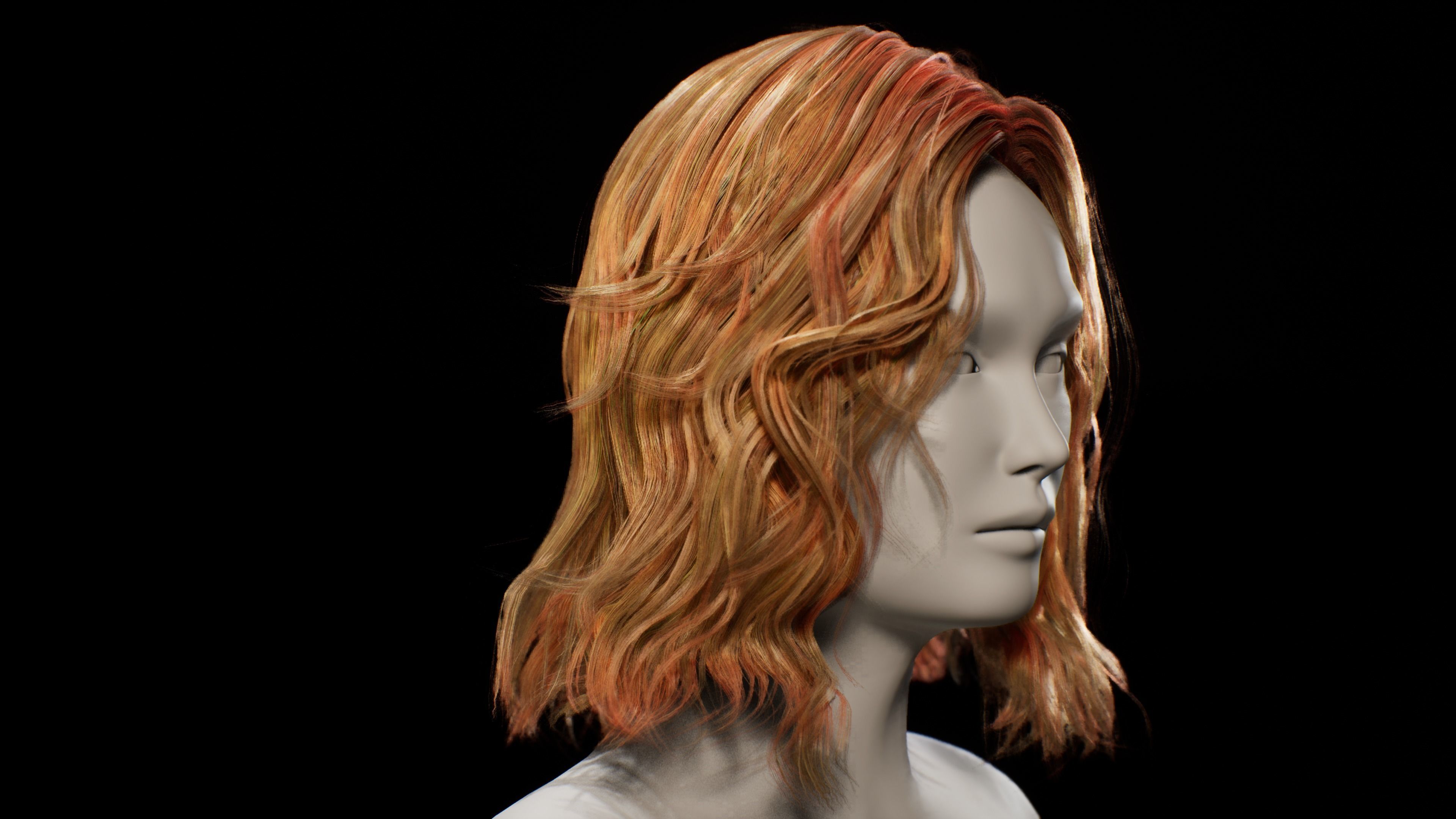 Unreal Enigine Ultimate Hair Shader Low-poly 3D model_9