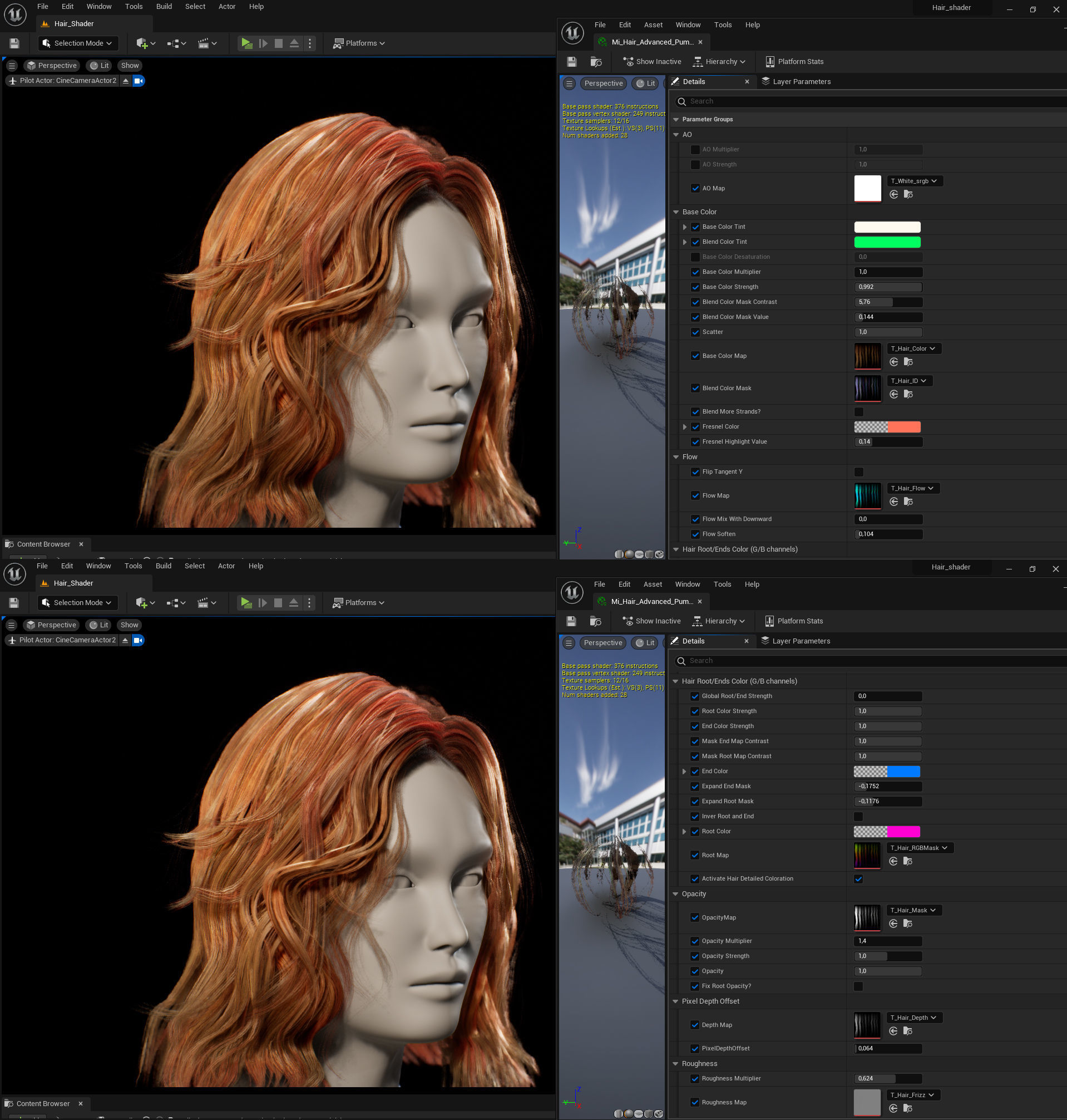 Unreal Enigine Ultimate Hair Shader Low-poly 3D model_3