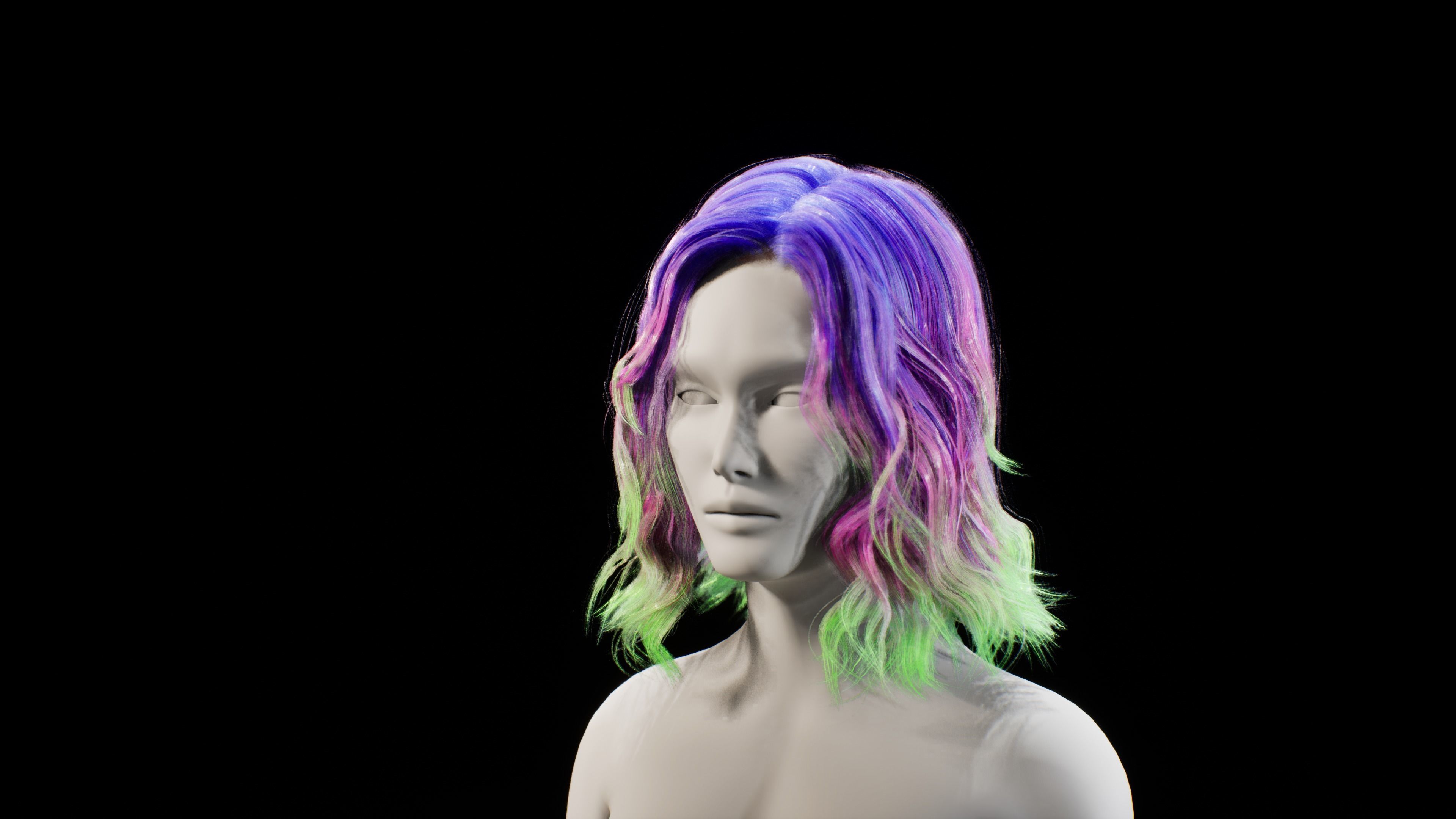 Unreal Enigine Ultimate Hair Shader Low-poly 3D model_15