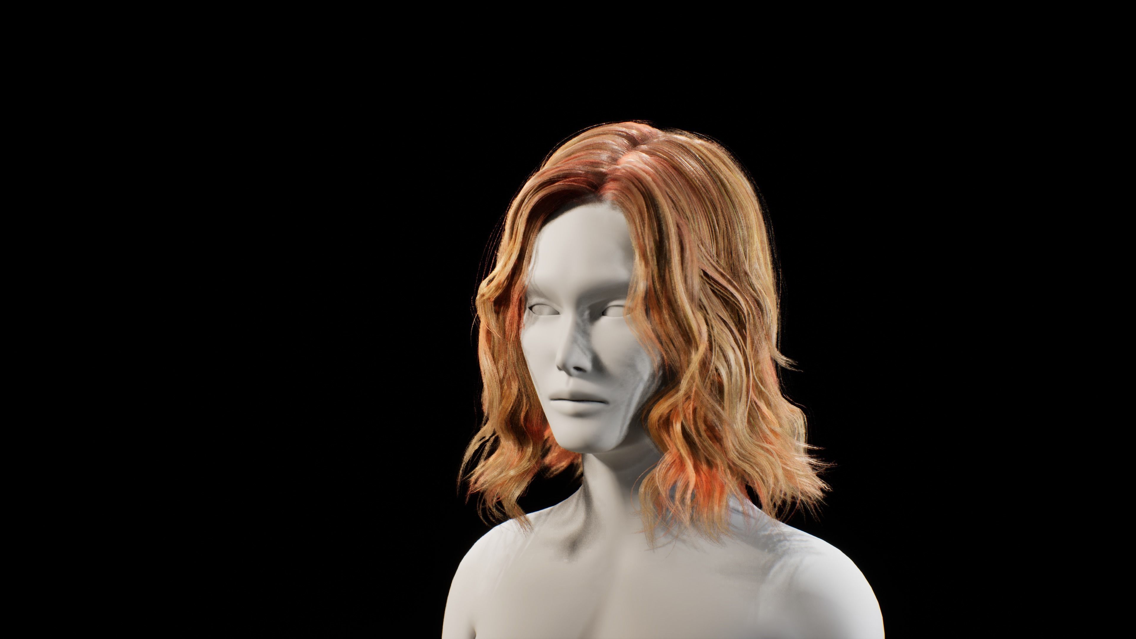 Unreal Enigine Ultimate Hair Shader Low-poly 3D model_11