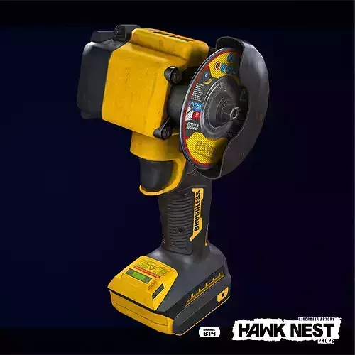 Brushless Cordless Cut-Off Tool Low-poly 3D model