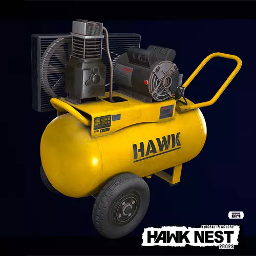 Tool - Compressor Low-poly 3D model_0