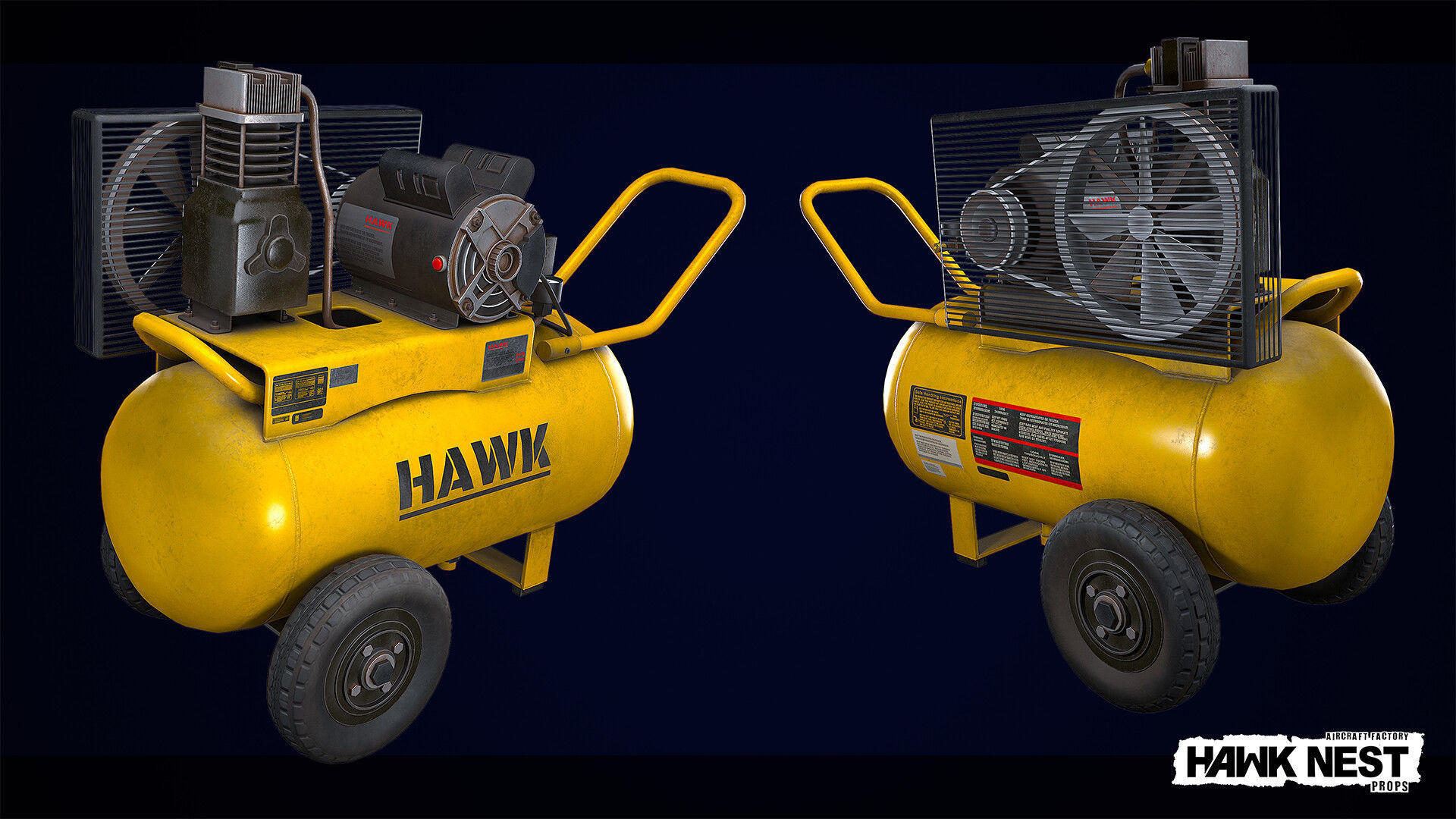 Tool - Compressor Low-poly 3D model_1