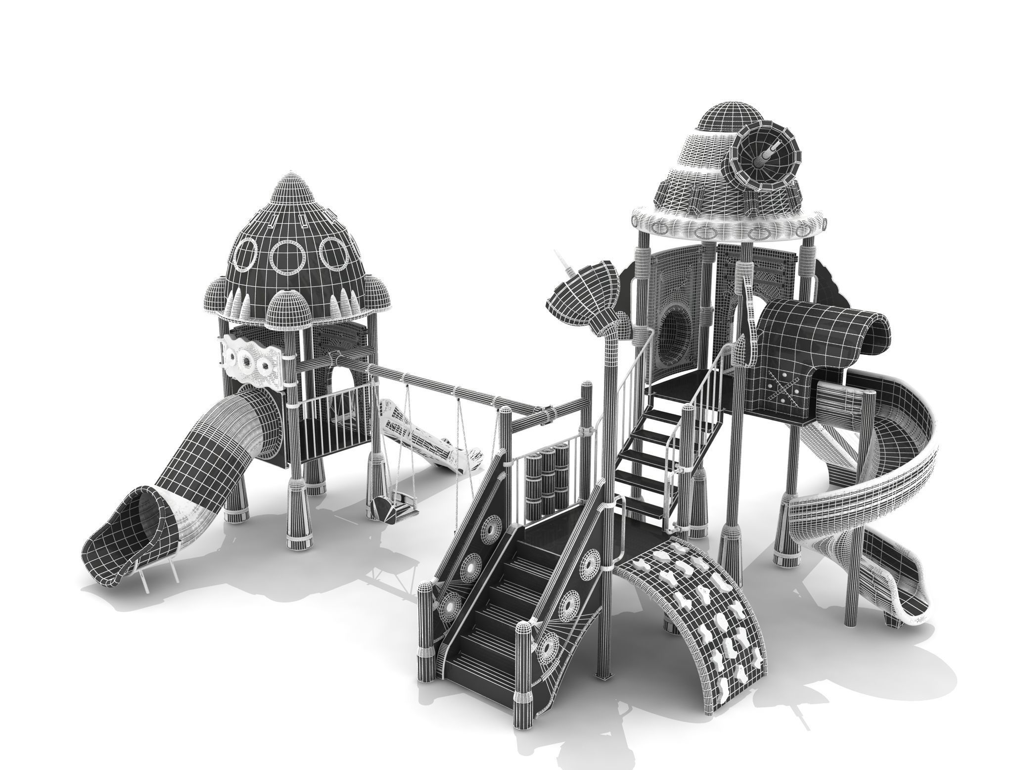 High Detail Space Kids Playground 01 3D model_7