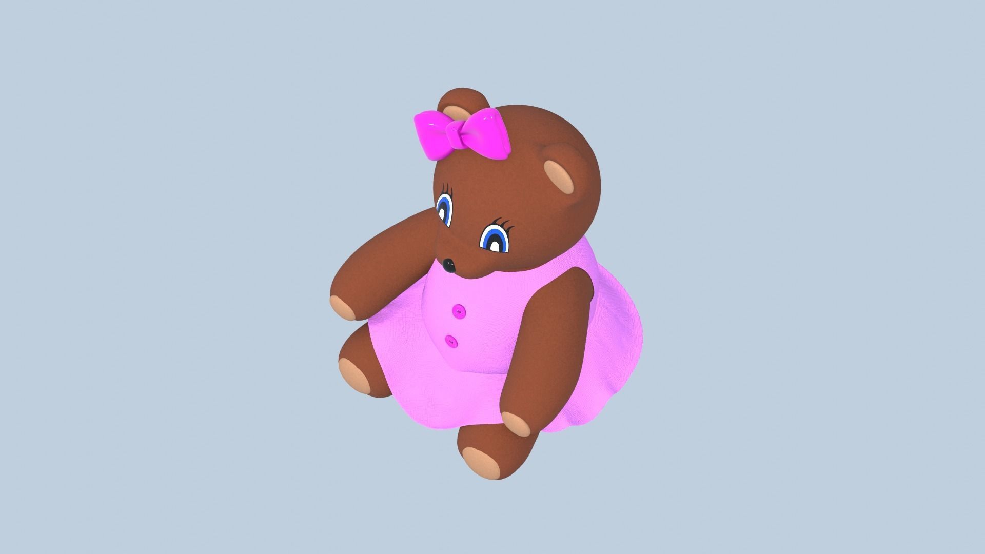 Teddy Bears Toys Brown Stuffed  3D Model Collection_22