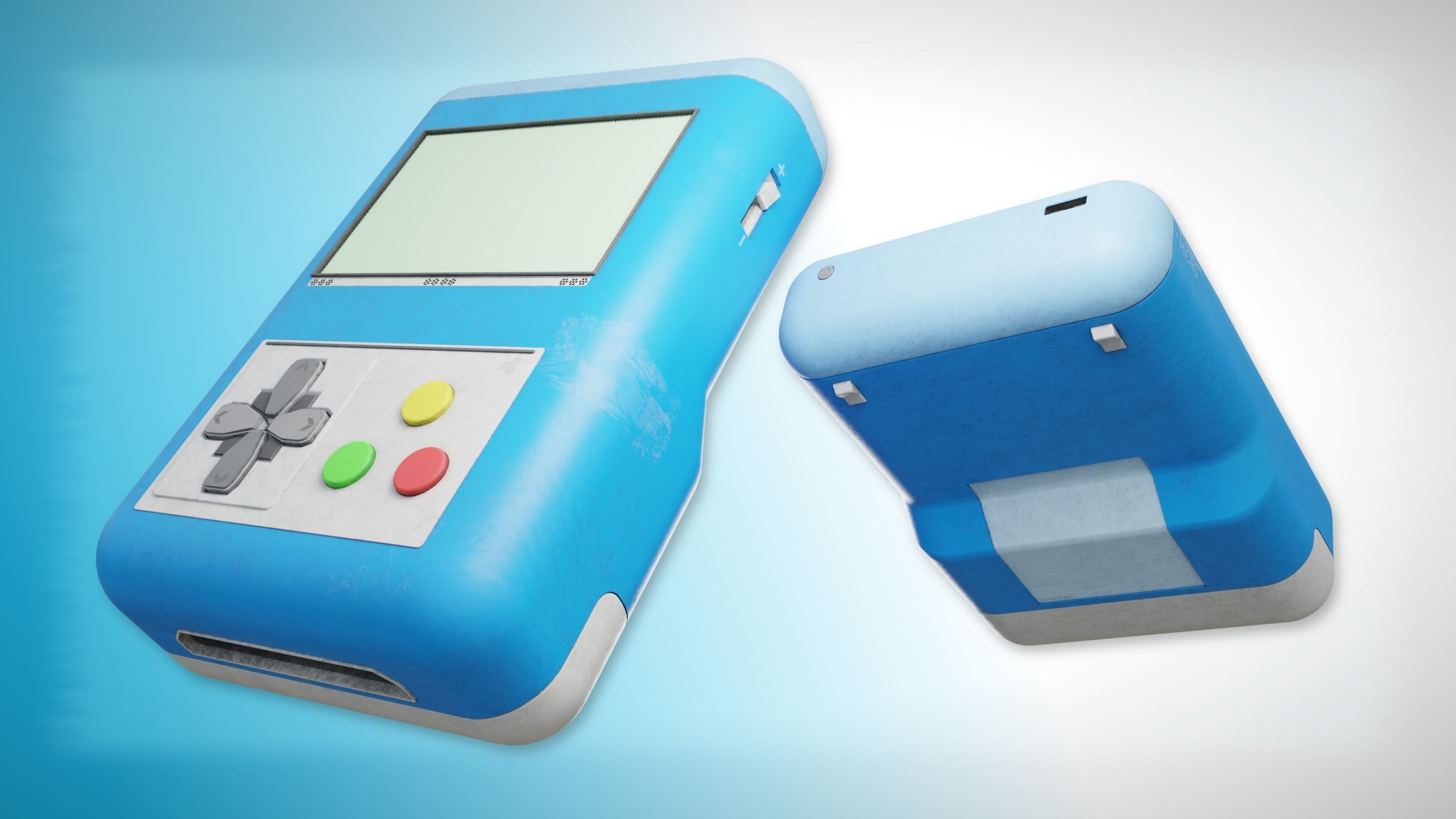 Retro Handheld Games Console Generic Model 3D model_4