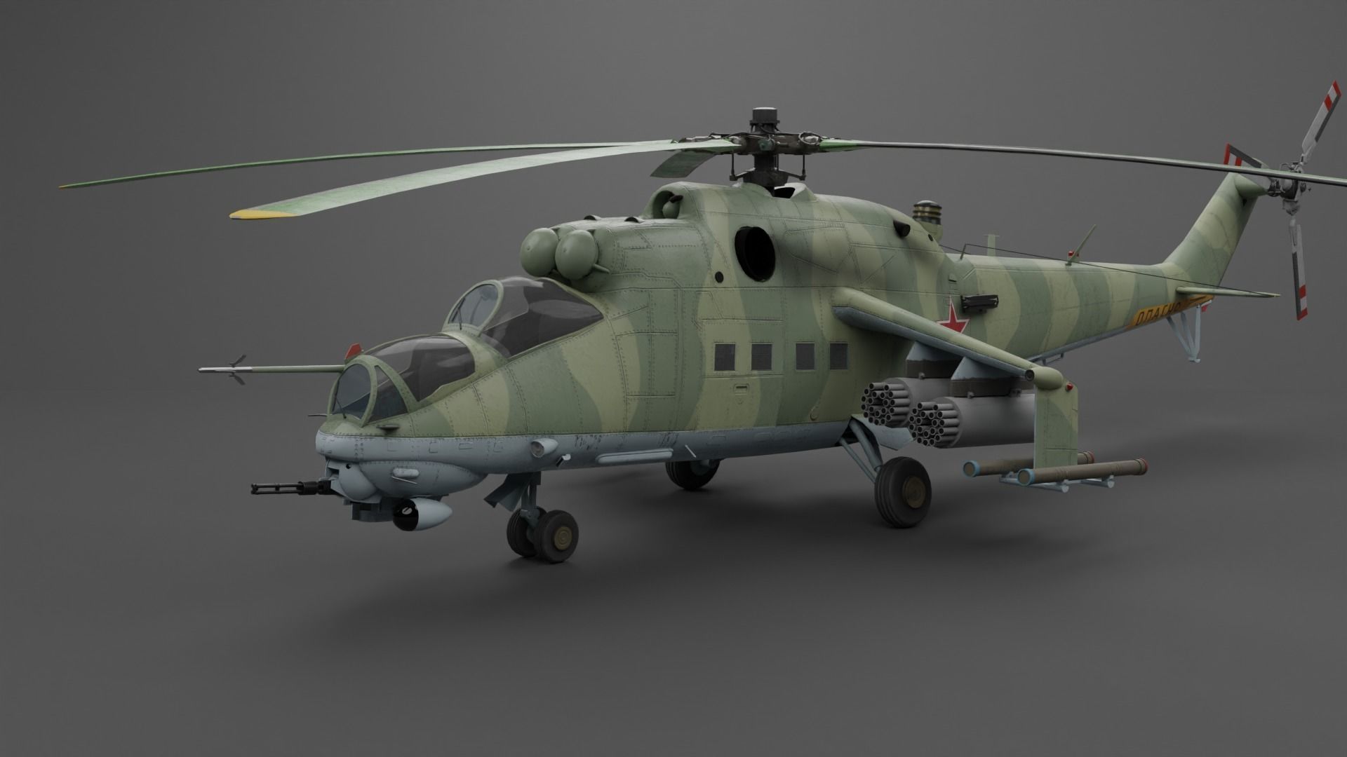 MIL MI 24 V Hind Attack helicopter Low-poly 3D model_25