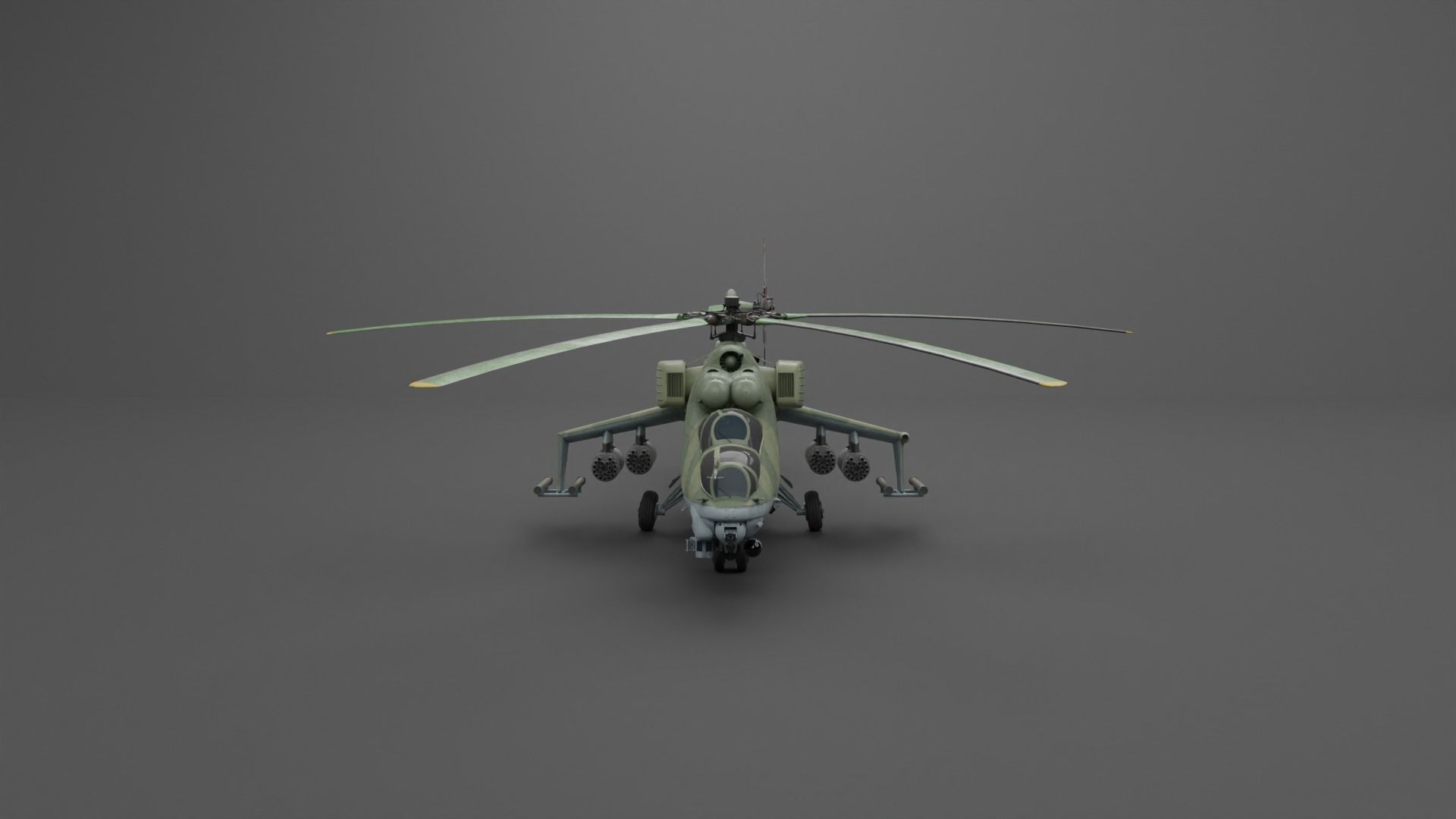 MIL MI 24 V Hind Attack helicopter Low-poly 3D model_32
