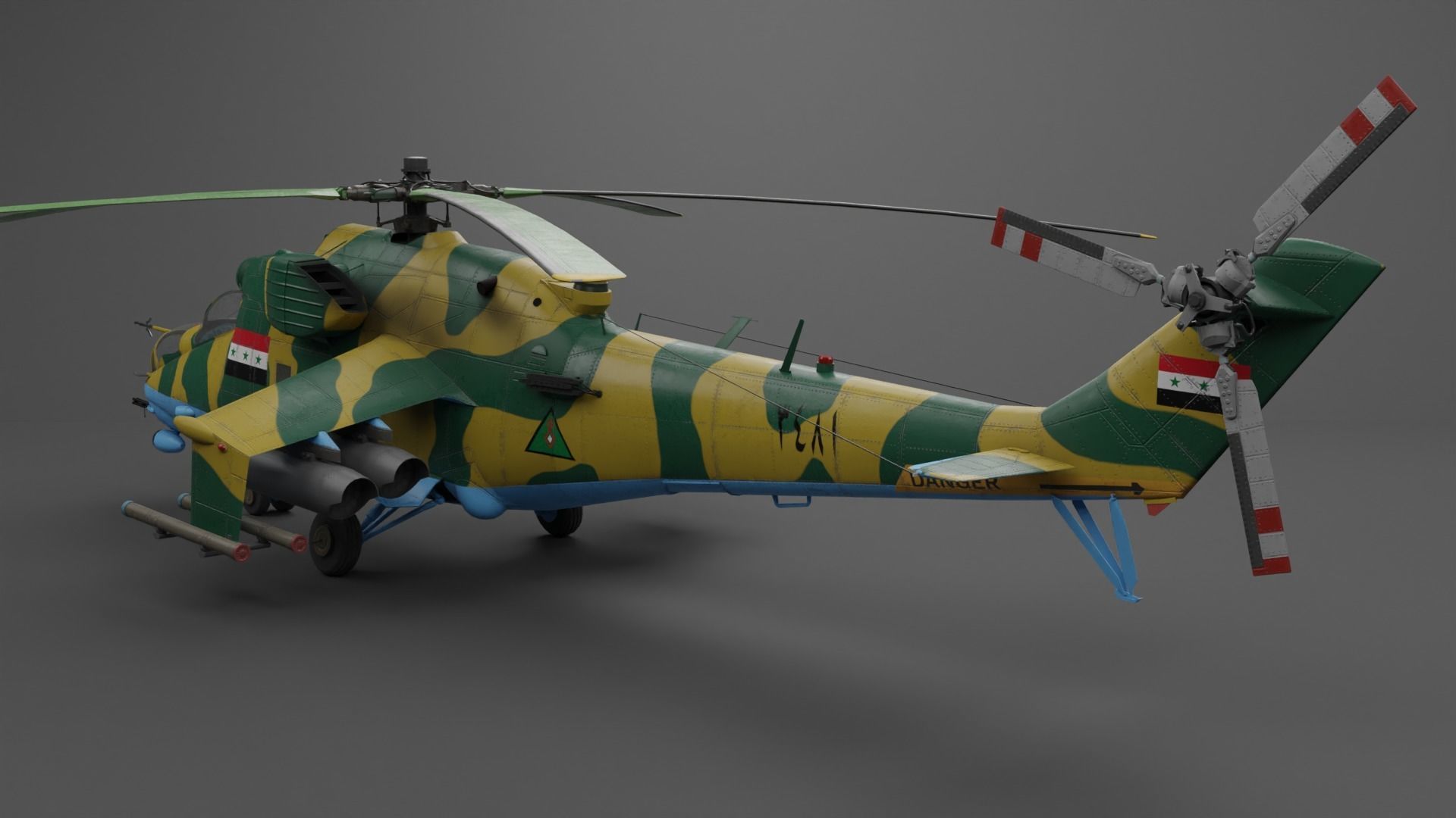 MIL MI 24 V Hind Attack helicopter Low-poly 3D model_19