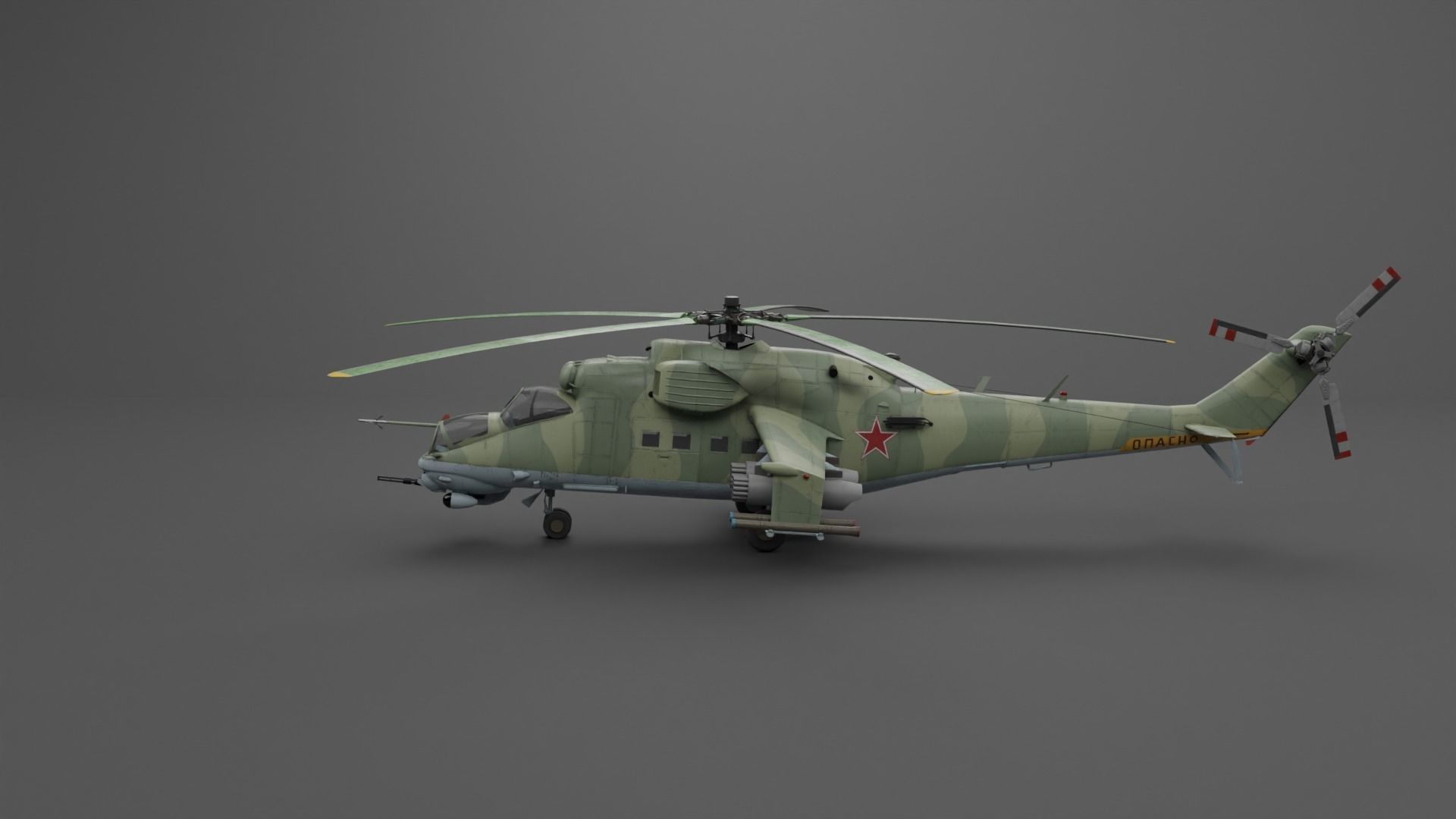 MIL MI 24 V Hind Attack helicopter Low-poly 3D model_31