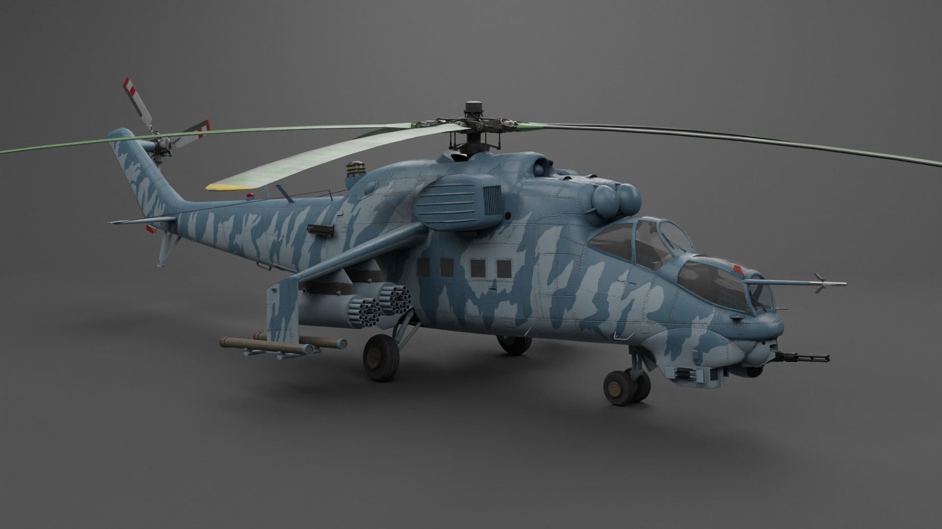 MIL MI 24 V Hind Attack helicopter Low-poly 3D model_12