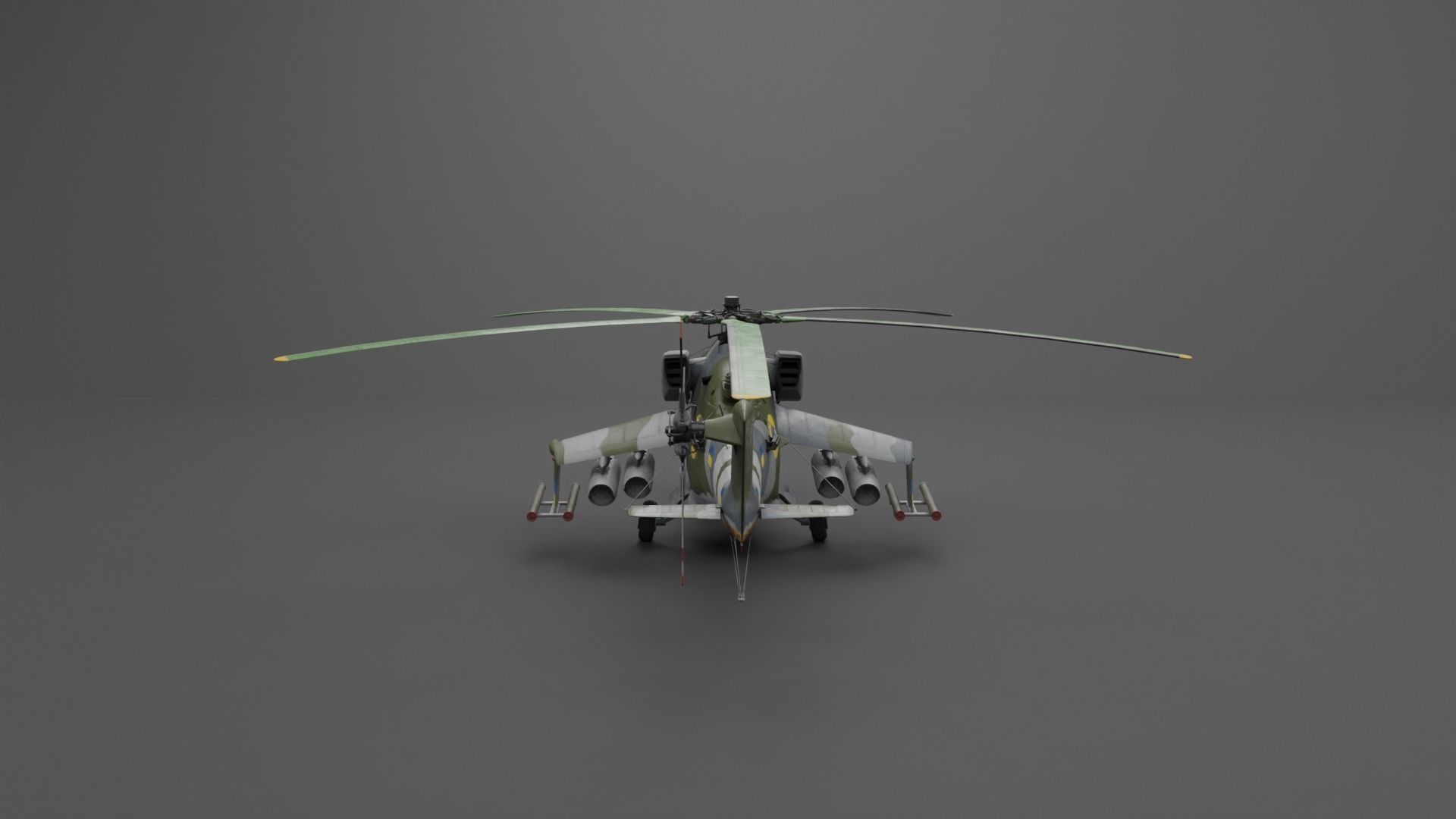 MIL MI 24 V Hind Attack helicopter Low-poly 3D model_33