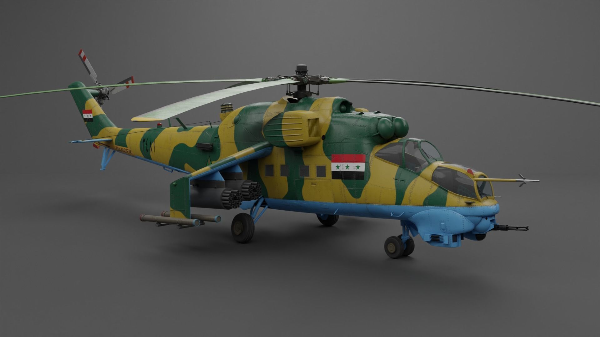 MIL MI 24 V Hind Attack helicopter Low-poly 3D model_11