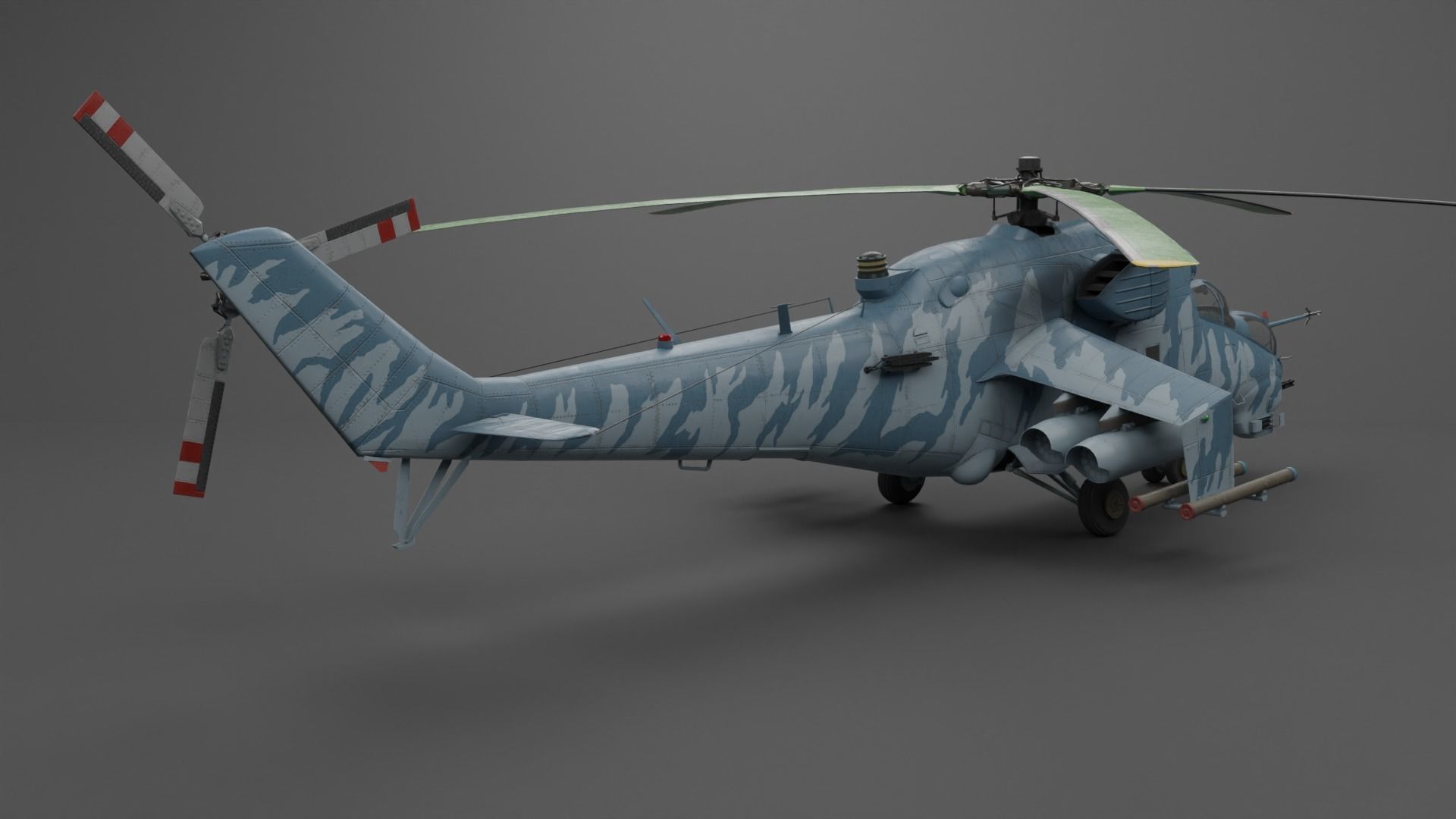 MIL MI 24 V Hind Attack helicopter Low-poly 3D model_16