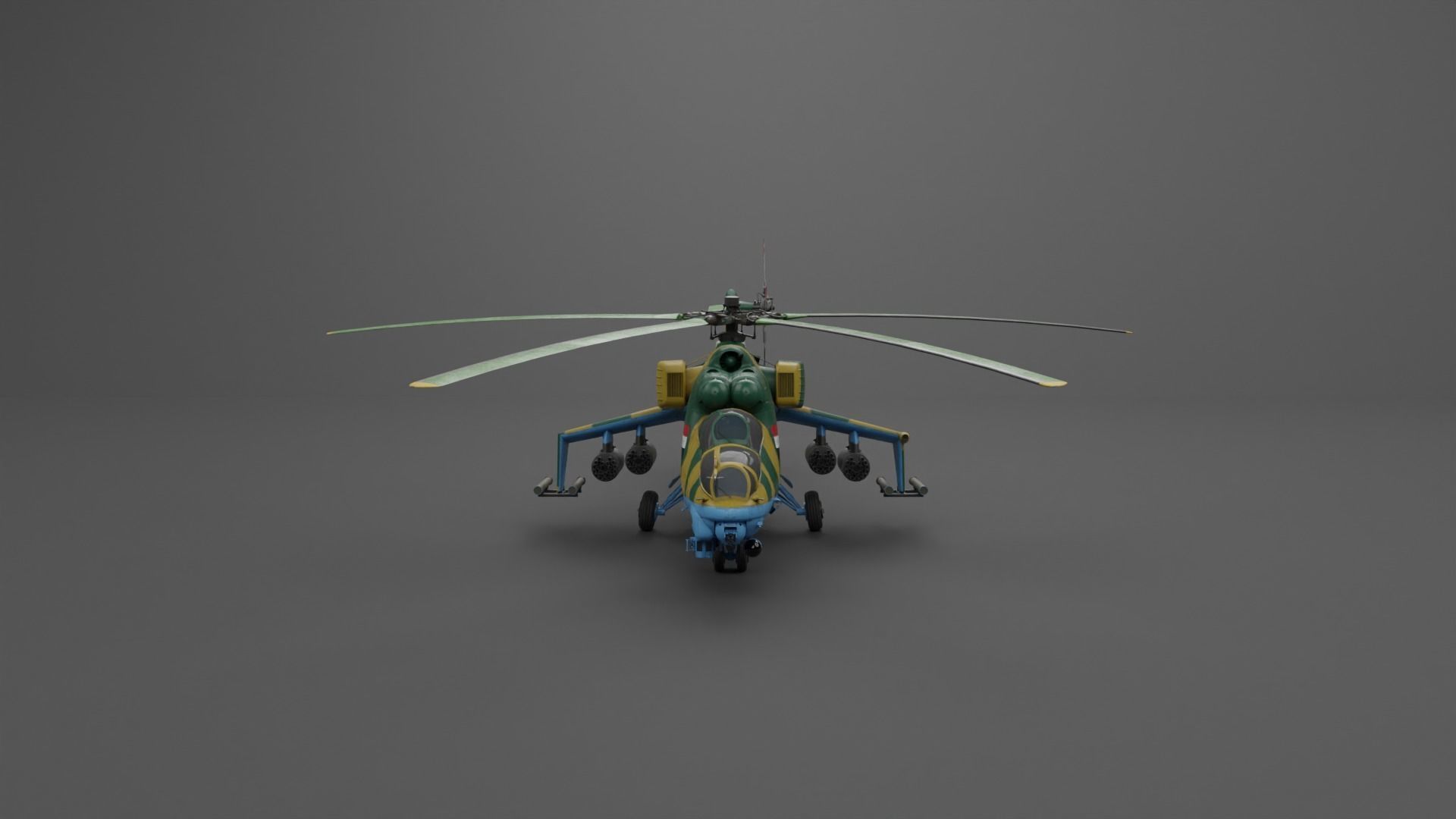 MIL MI 24 V Hind Attack helicopter Low-poly 3D model_40