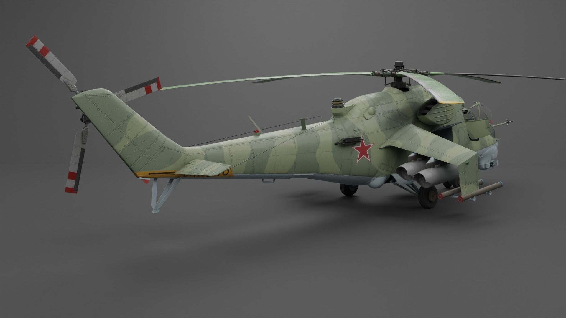 MIL MI 24 V Hind Attack helicopter Low-poly 3D model_22