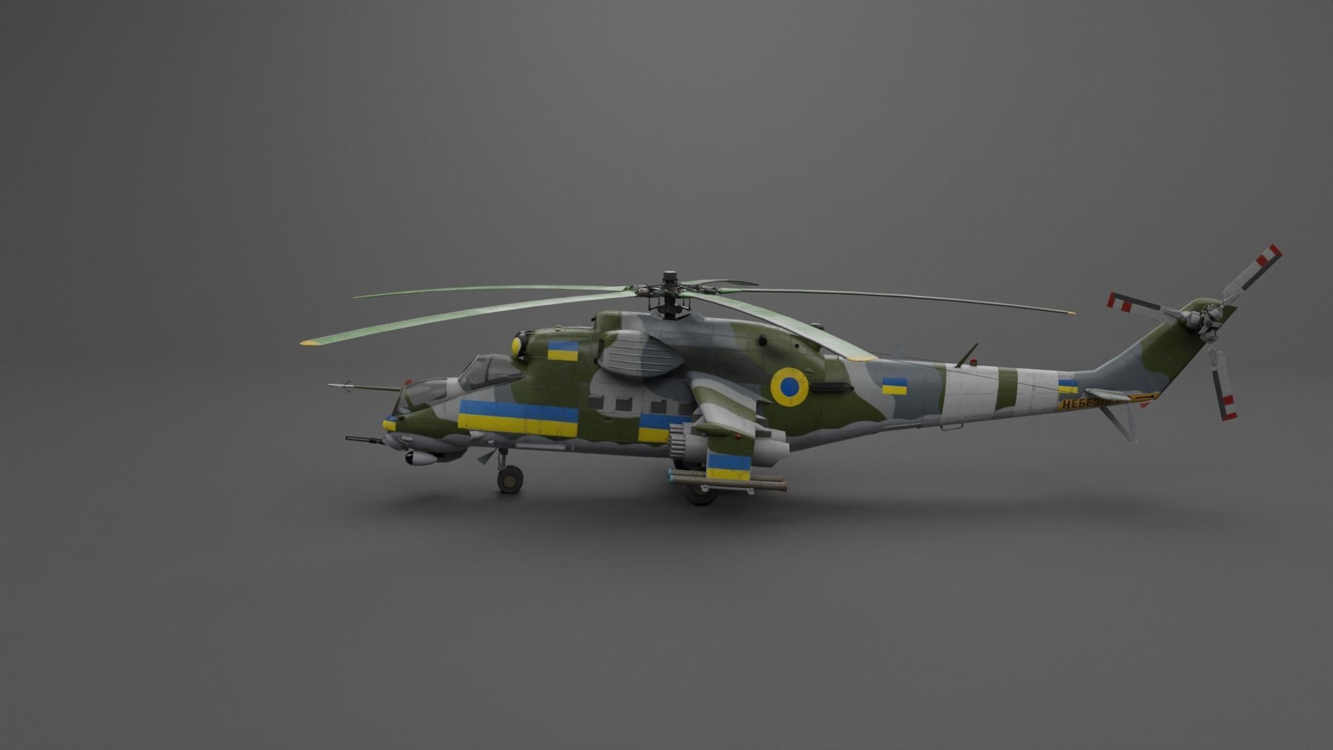 MIL MI 24 V Hind Attack helicopter Low-poly 3D model_35