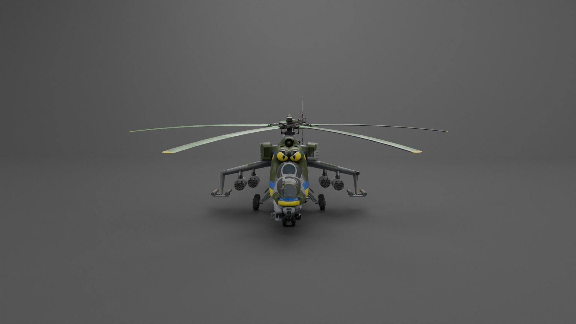 MIL MI 24 V Hind Attack helicopter Low-poly 3D model_37