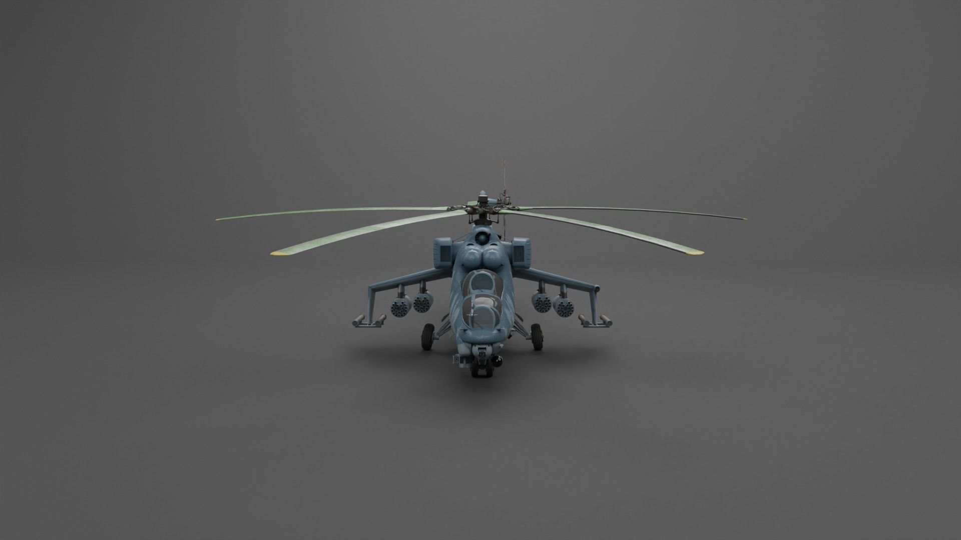 MIL MI 24 V Hind Attack helicopter Low-poly 3D model_42