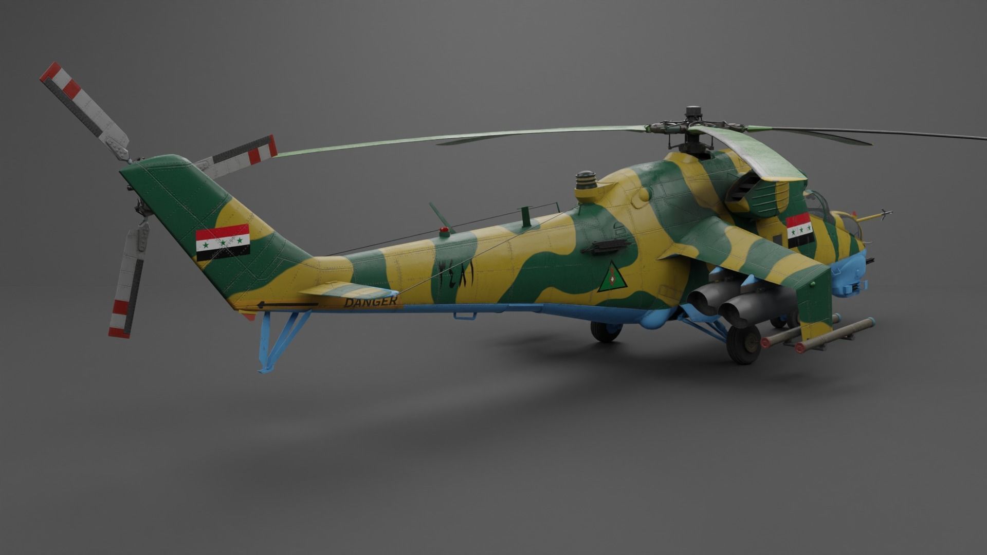 MIL MI 24 V Hind Attack helicopter Low-poly 3D model_15