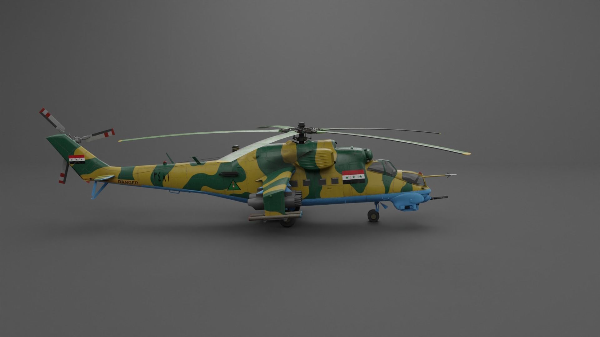 MIL MI 24 V Hind Attack helicopter Low-poly 3D model_39