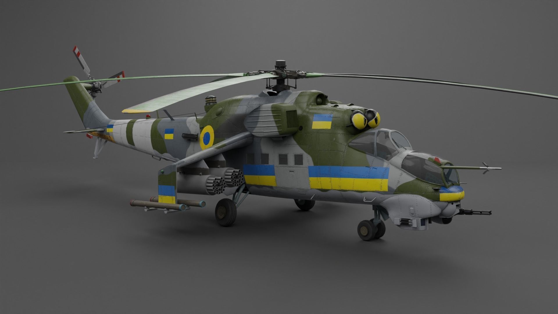 MIL MI 24 V Hind Attack helicopter Low-poly 3D model_10
