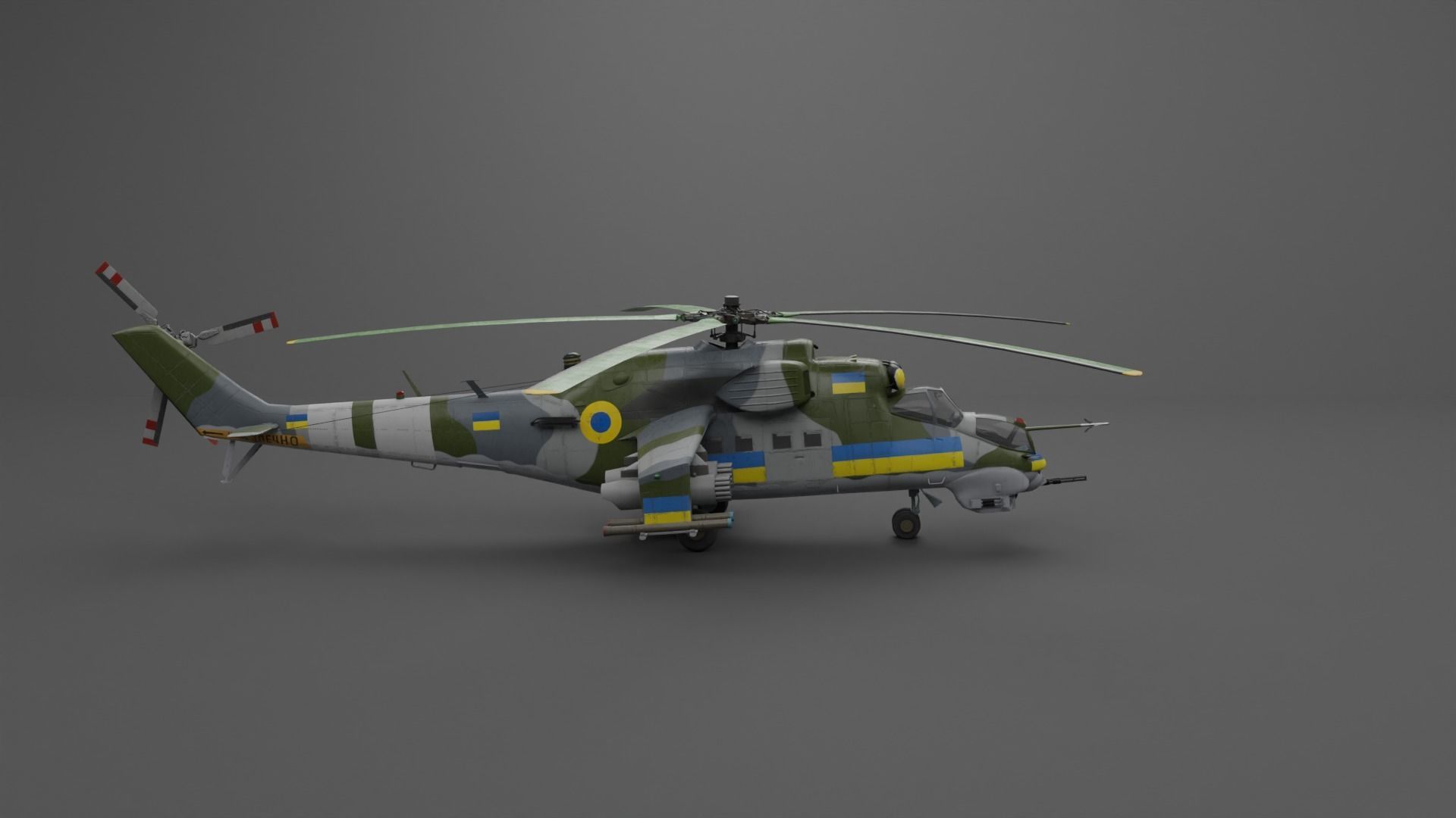 MIL MI 24 V Hind Attack helicopter Low-poly 3D model_36