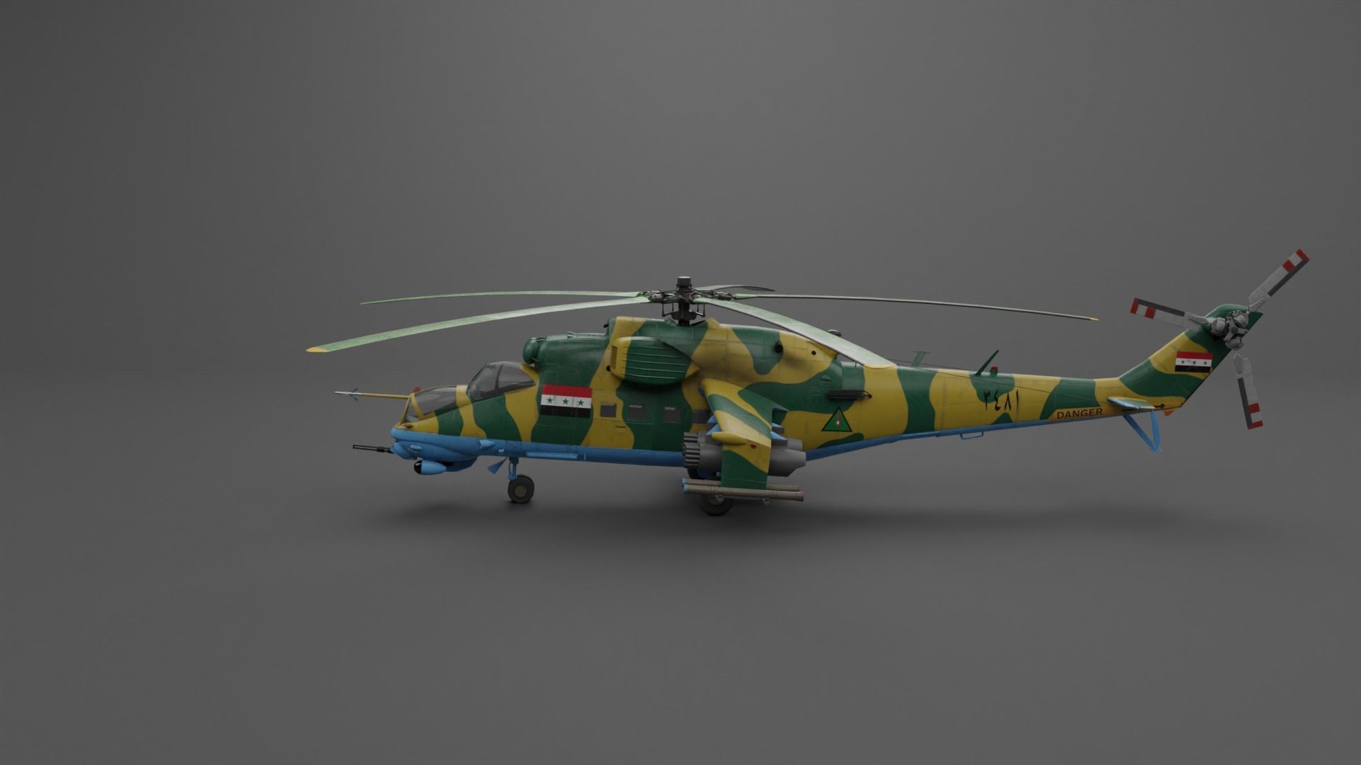 MIL MI 24 V Hind Attack helicopter Low-poly 3D model_41