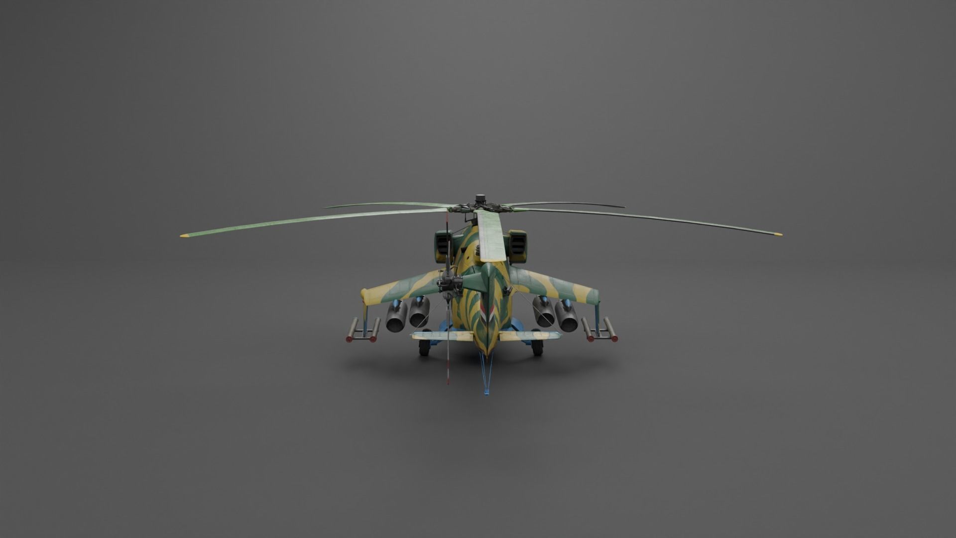 MIL MI 24 V Hind Attack helicopter Low-poly 3D model_38