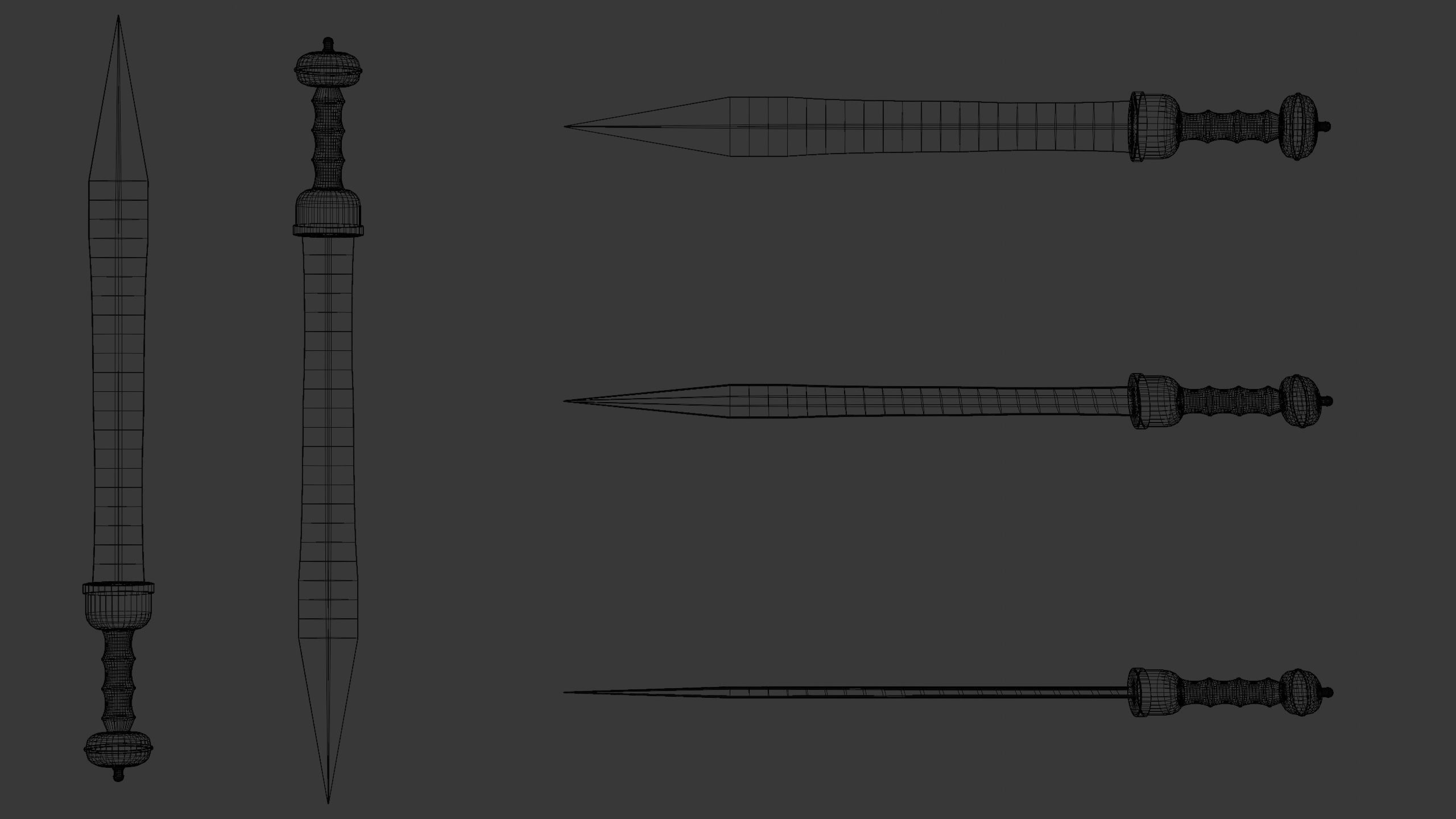 Roman Gladius Sword Low-poly pbr Free low-poly 3D model_6
