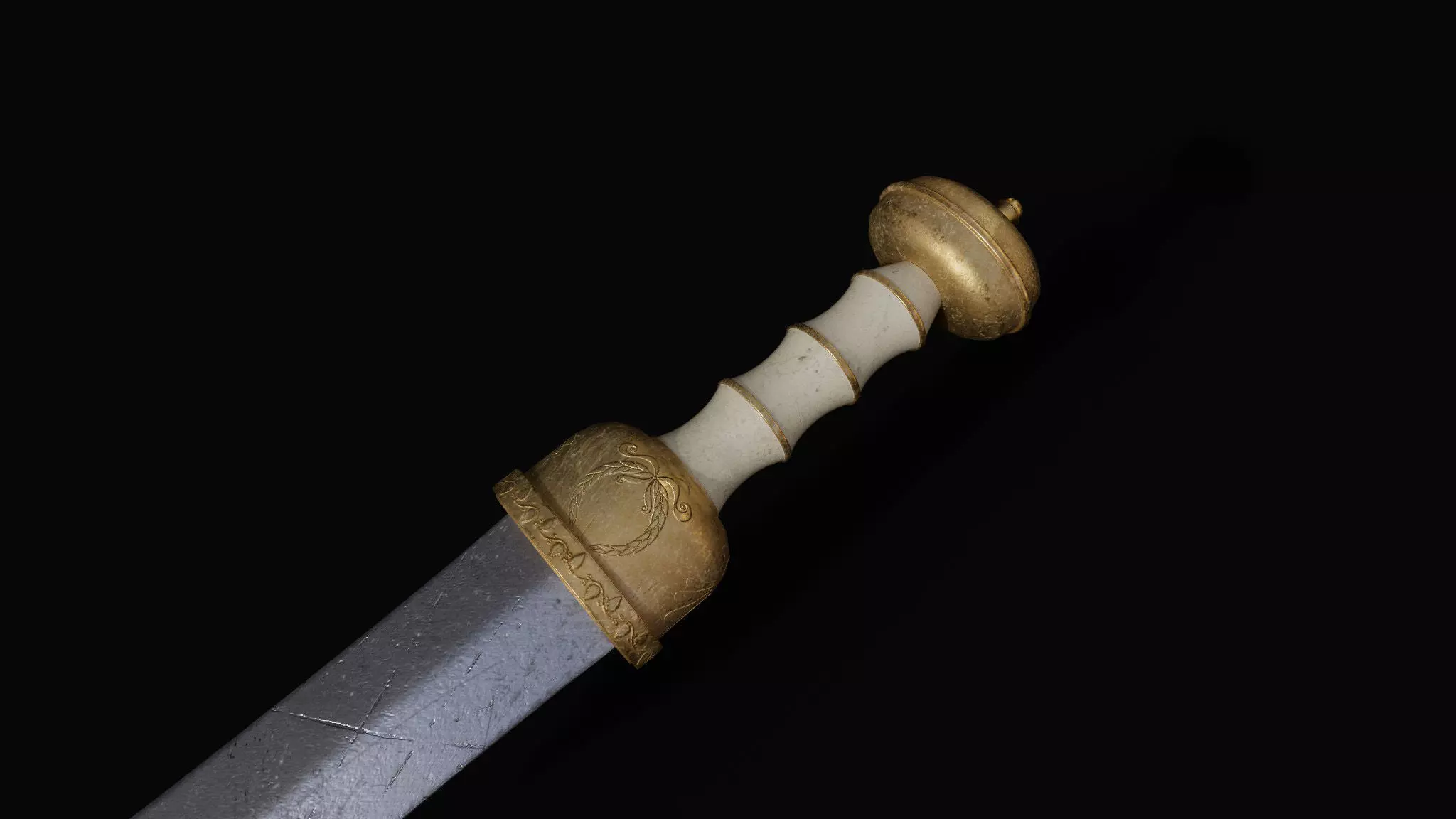 Roman Gladius Sword Low-poly pbr Free low-poly 3D model_0