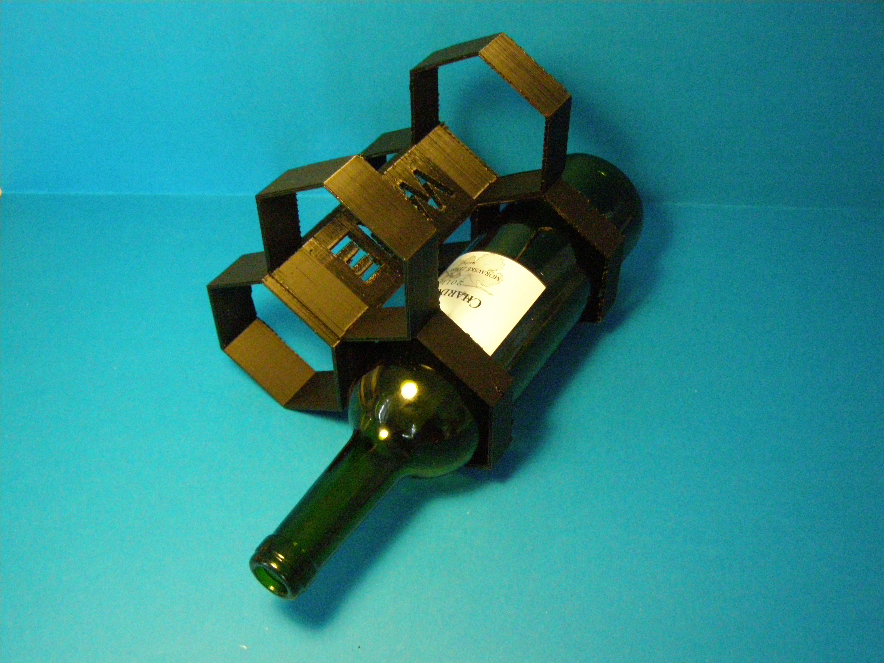 winerack - 3bottles - honey 3D print model_1