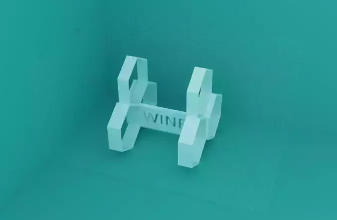 winerack - 3bottles - honey 3D print model