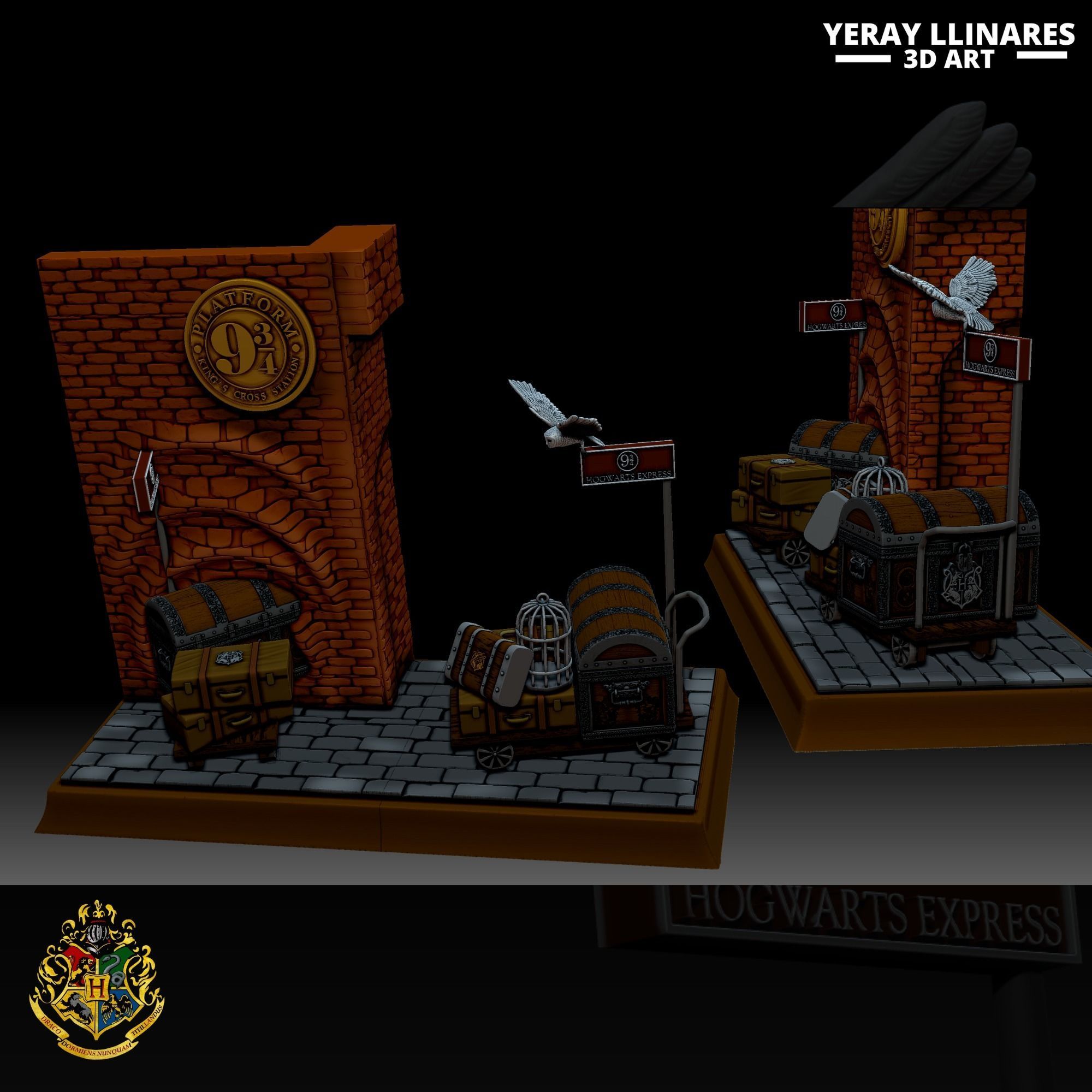 SCENARIO HARRY POTTER PLATFORM 9 DIORAMA 3D print model_6