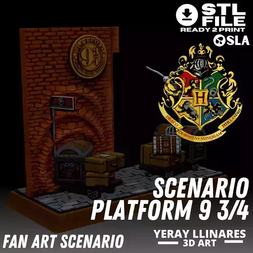 SCENARIO HARRY POTTER PLATFORM 9 DIORAMA 3D print model