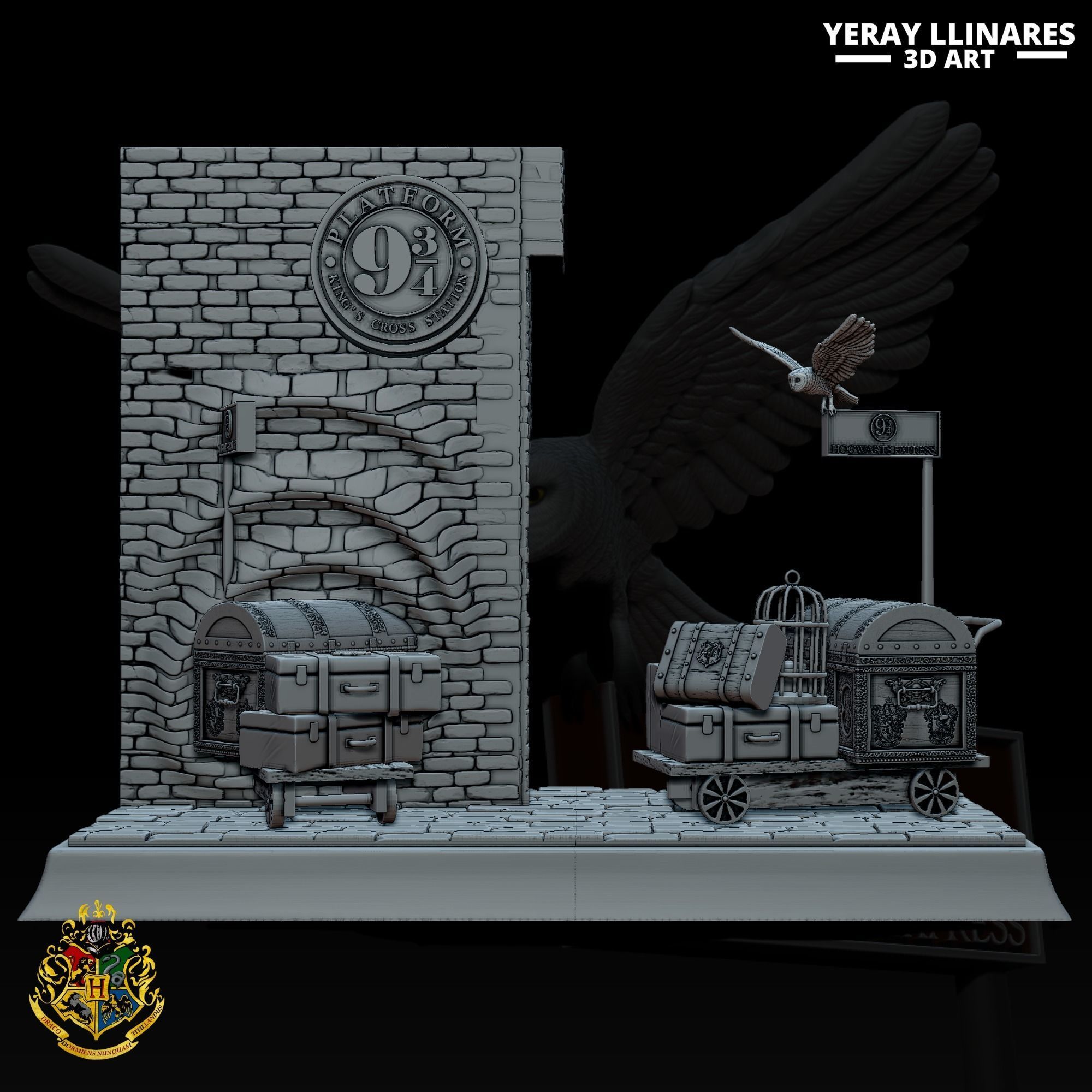 SCENARIO HARRY POTTER PLATFORM 9 DIORAMA 3D print model_2