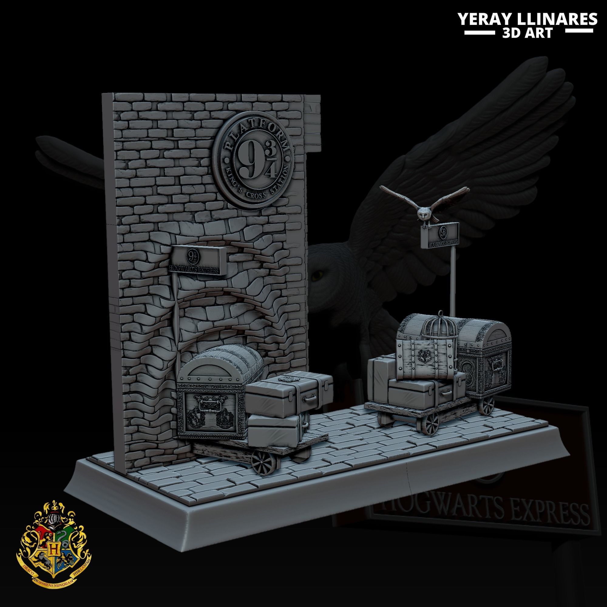 SCENARIO HARRY POTTER PLATFORM 9 DIORAMA 3D print model_4