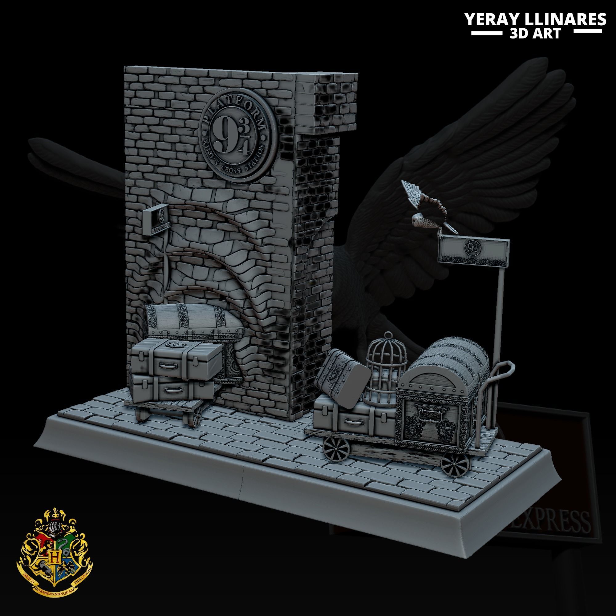SCENARIO HARRY POTTER PLATFORM 9 DIORAMA 3D print model_3