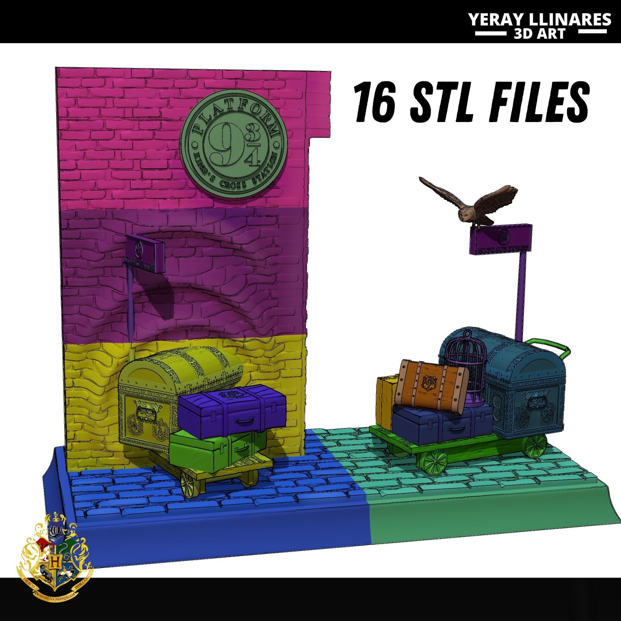 SCENARIO HARRY POTTER PLATFORM 9 DIORAMA 3D print model_8