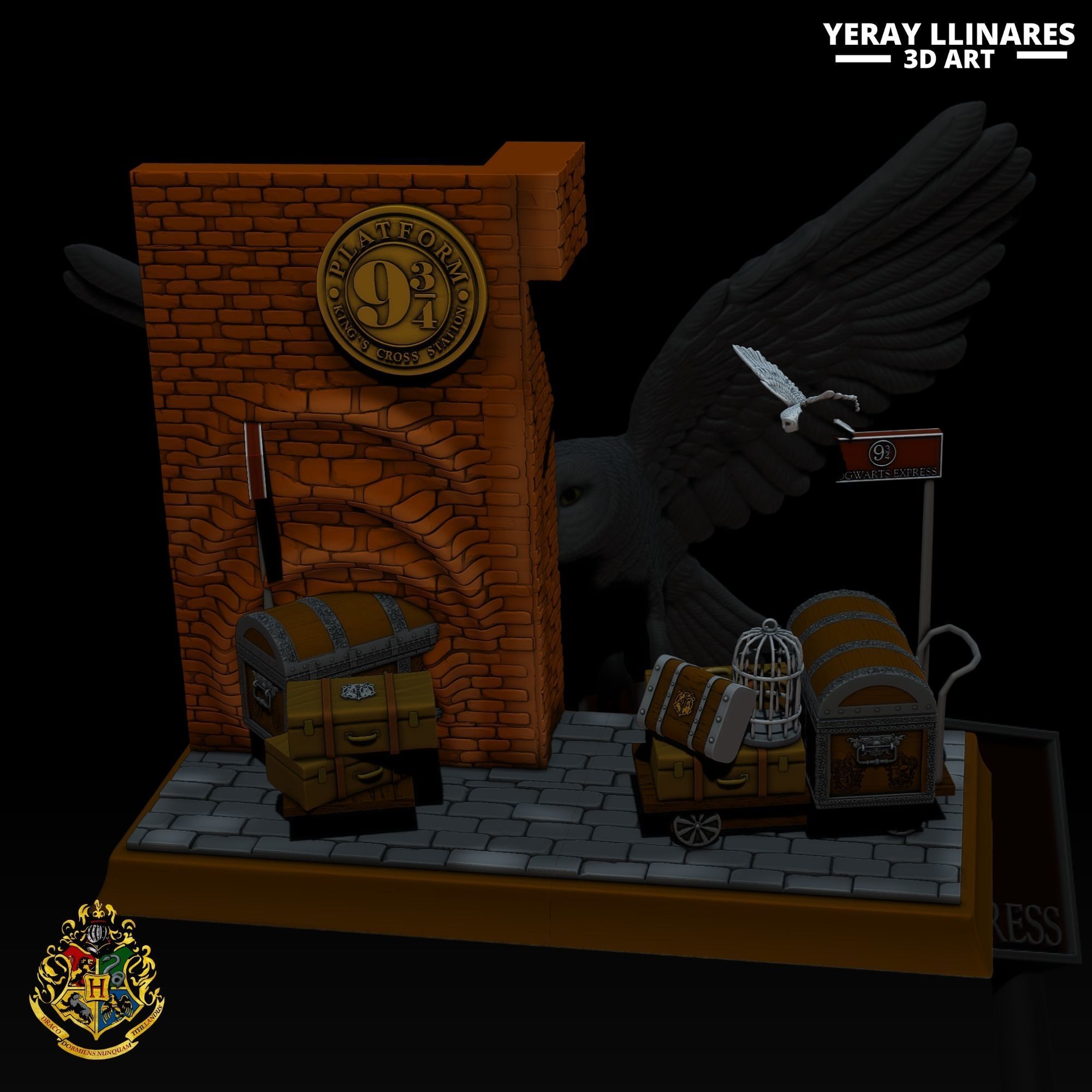 SCENARIO HARRY POTTER PLATFORM 9 DIORAMA 3D print model_5