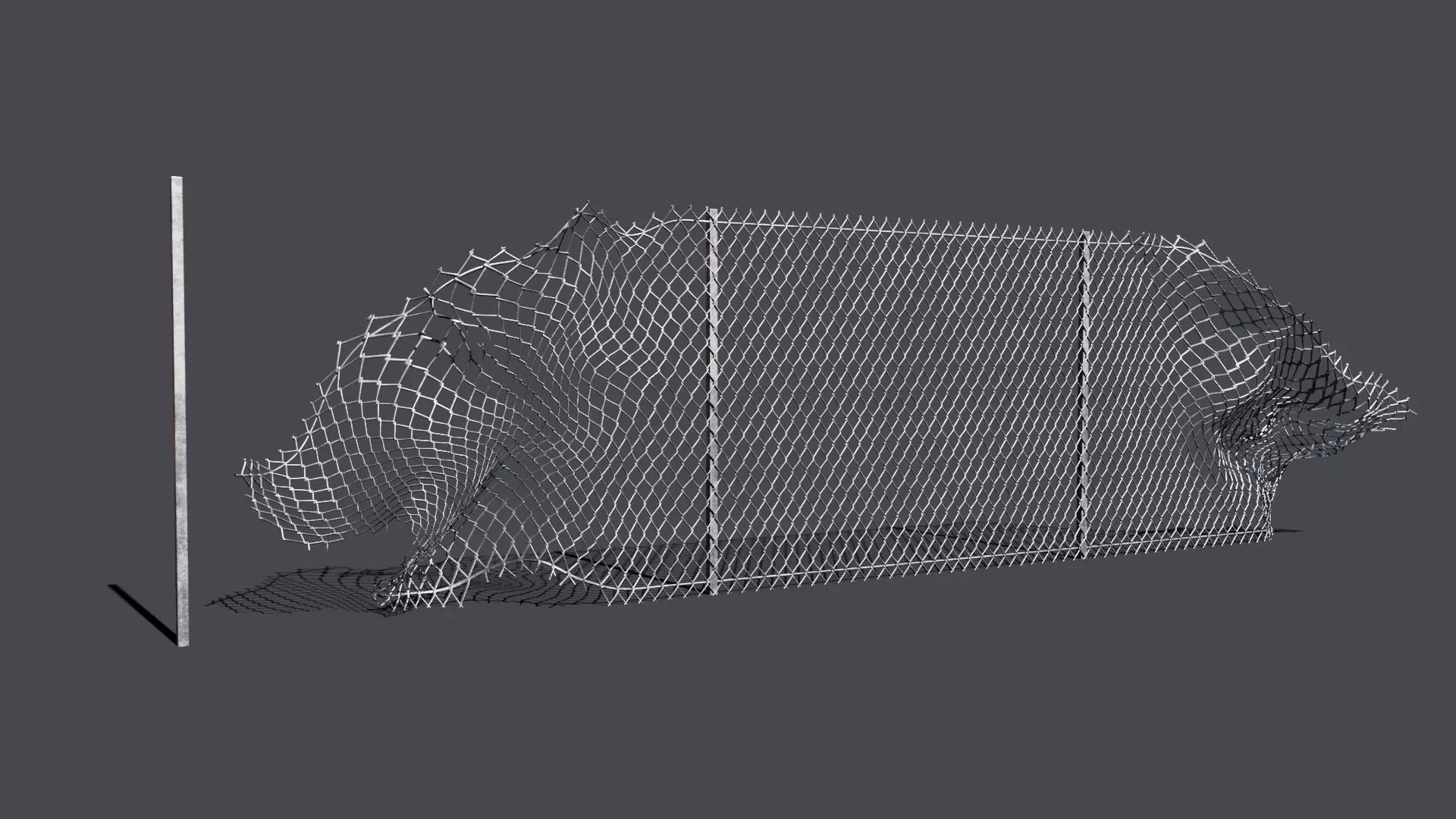 Simple Chainlink Fencing Panels Free low-poly 3D model